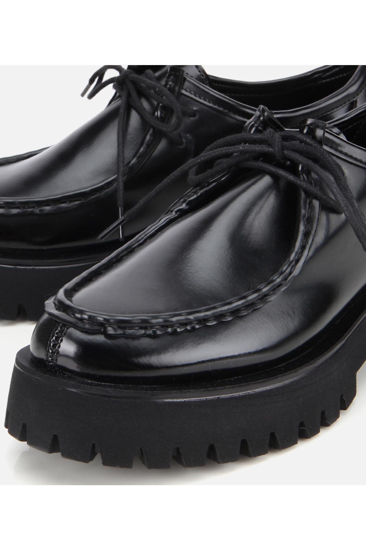 Kadın Siyah Dikiş Burunlu Kalın Tabanlı Günlük Loafer - Görsel 3