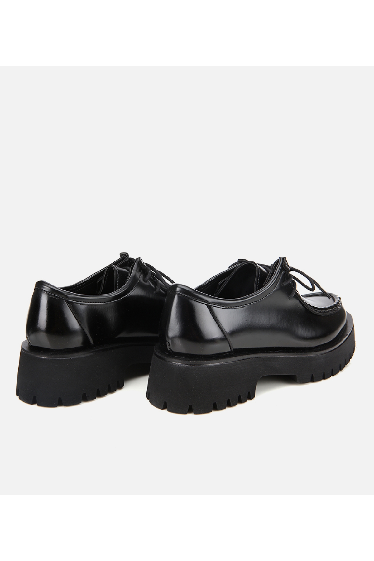 Kadın Siyah Dikiş Burunlu Kalın Tabanlı Günlük Loafer - Görsel 4