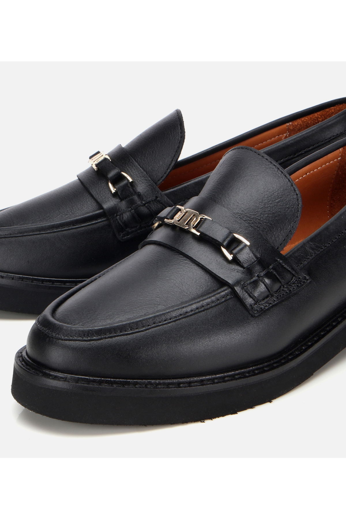 Kadın Deri Siyah Tokalı Klasik Loafer - Görsel 3