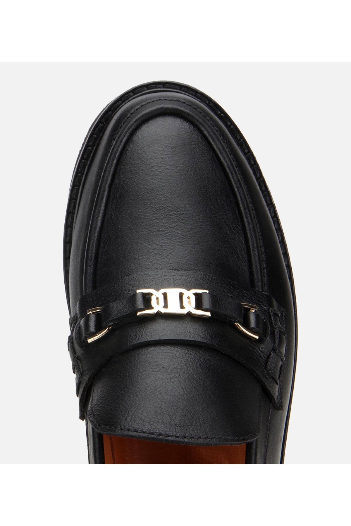 Kadın Deri Siyah Tokalı Klasik Loafer - Görsel 5