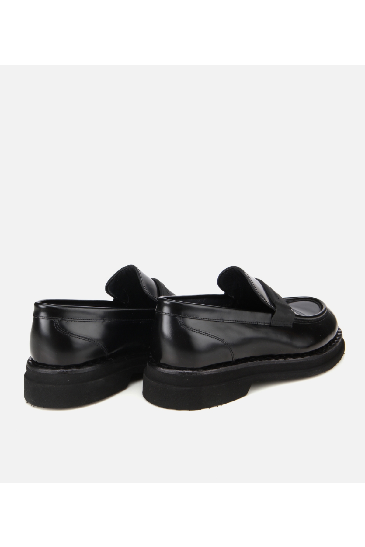 Erkek Açma Deri Siyah Kalın Tabanlı Klasik Loafer - Görsel 4