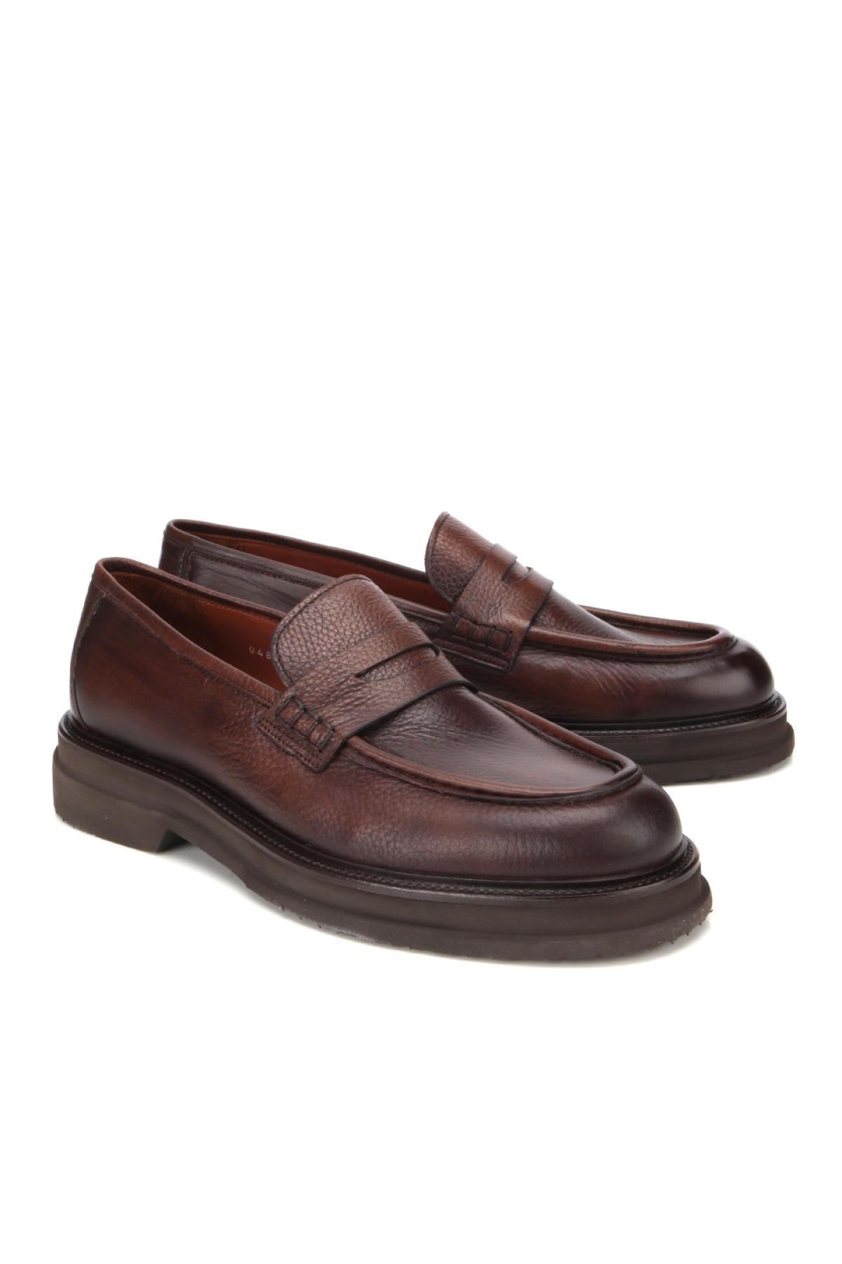 Erkek Deri Kahverengi Yumuşak Dokulu Kalın Tabanlı Klasik Loafer - Görsel 2