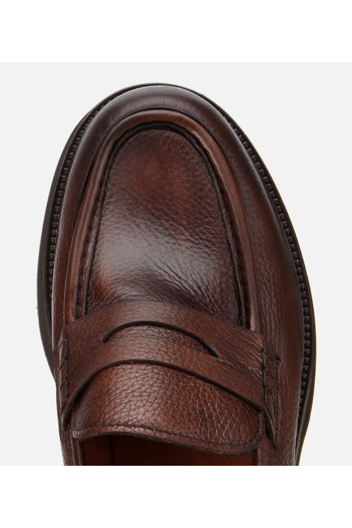 Erkek Deri Kahverengi Yumuşak Dokulu Kalın Tabanlı Klasik Loafer - Görsel 5