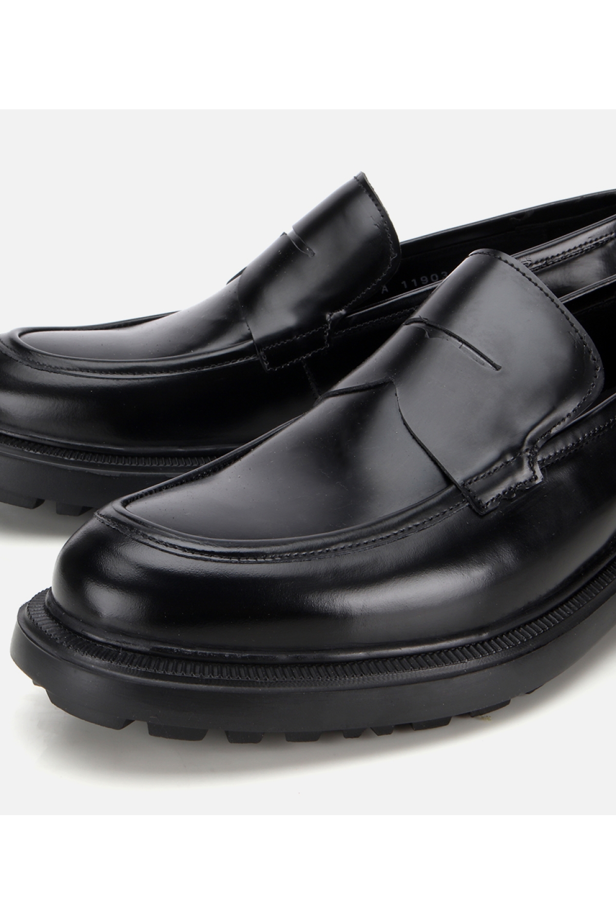 Erkek Açma Deri Siyah Kalın Tabanlı Klasik Loafer - Görsel 3