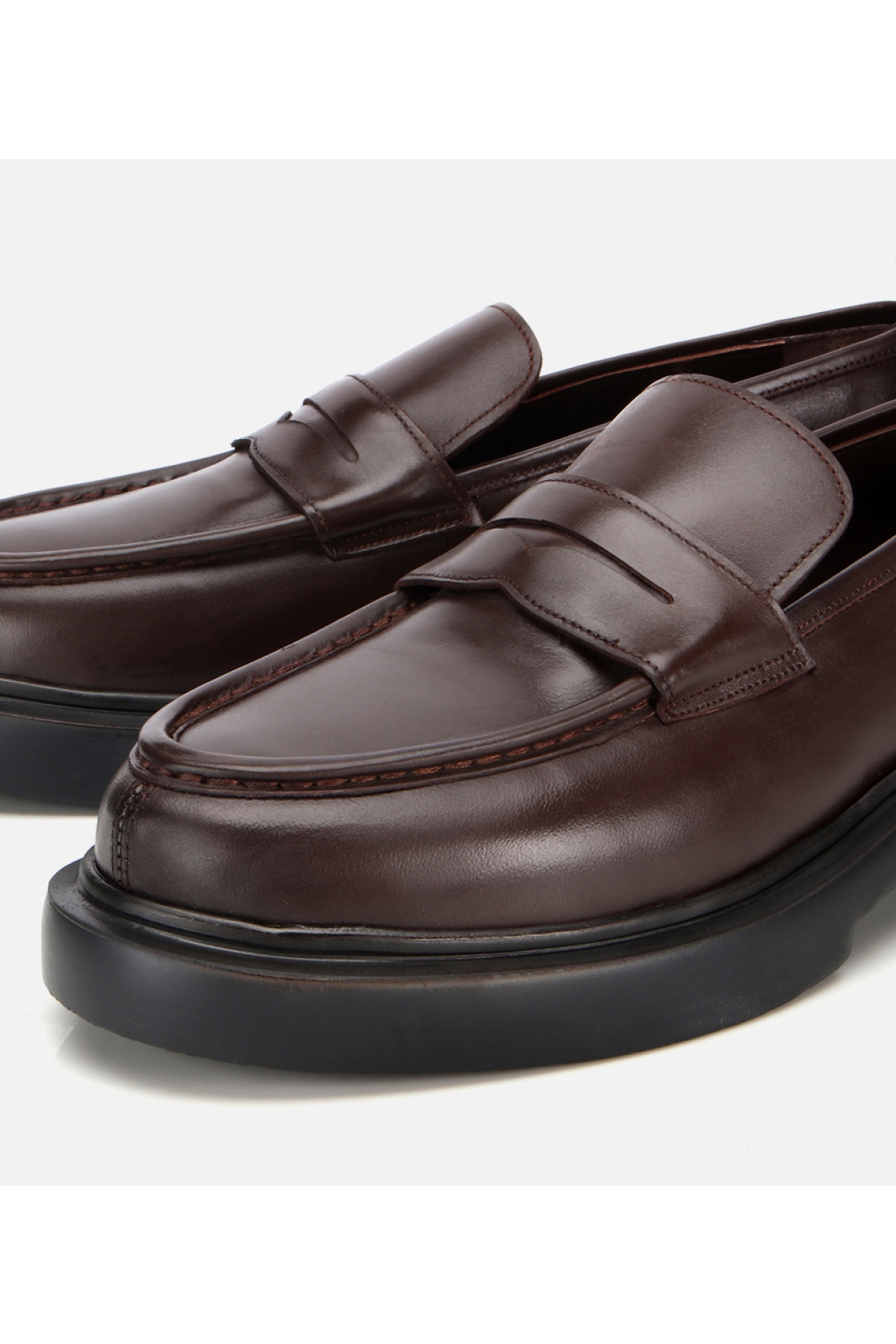 Erkek Deri Kahverengi Yüksek Tabanlı Klasik Loafer - Görsel 3