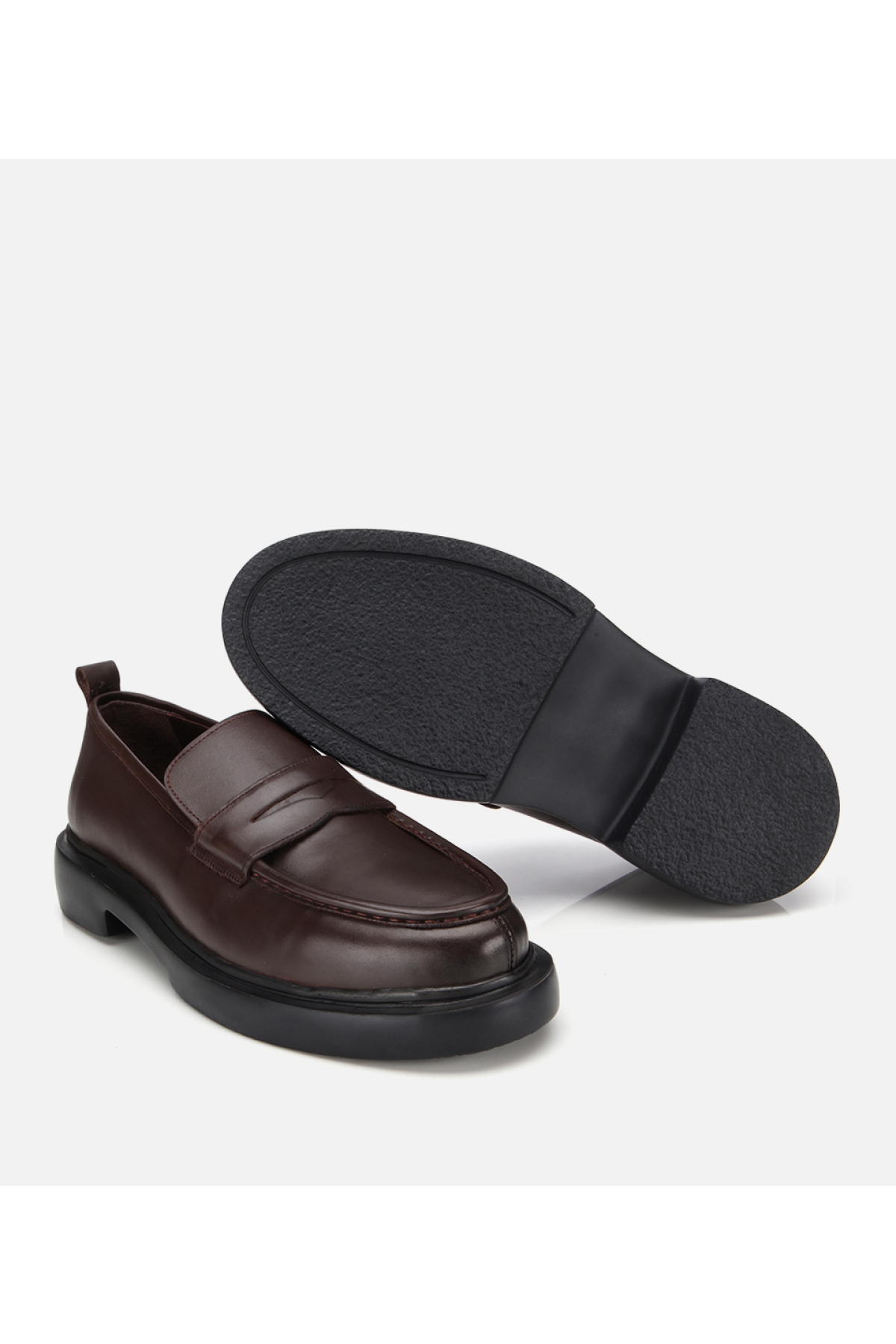 Erkek Deri Kahverengi Yüksek Tabanlı Klasik Loafer - Görsel 6