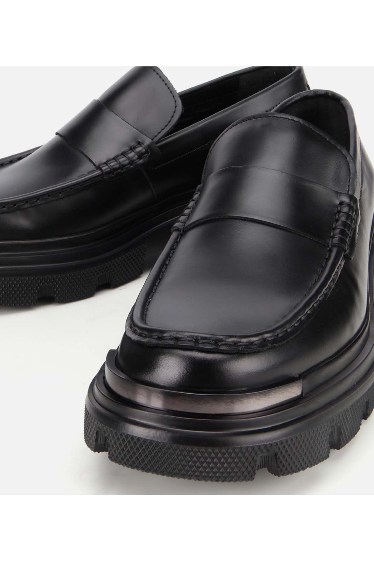 Erkek Deri Siyah Yüksek Tabanlı Klasik Loafer - Görsel 3