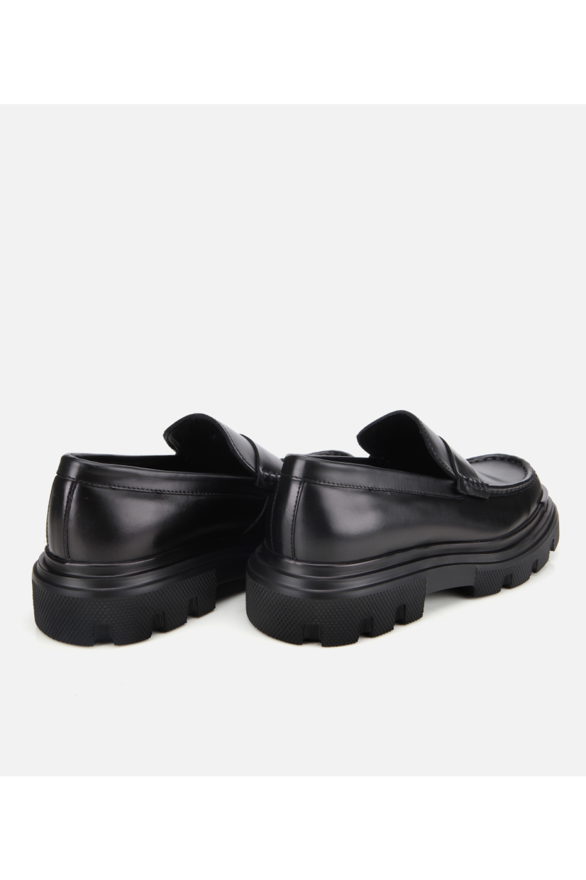 Erkek Deri Siyah Yüksek Tabanlı Klasik Loafer - Görsel 4