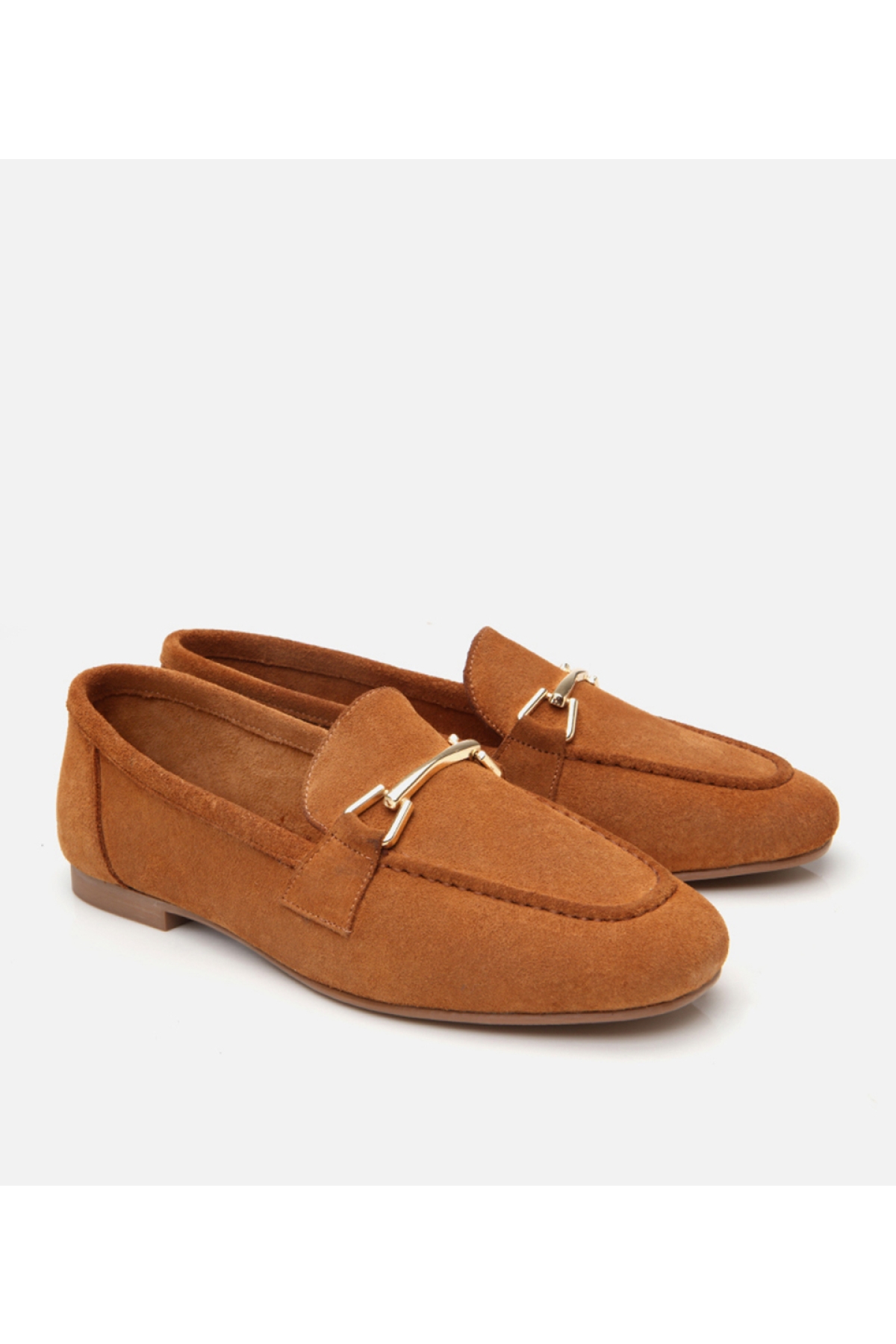 Kadın Deri Taba Tokalı Loafer - Görsel 2