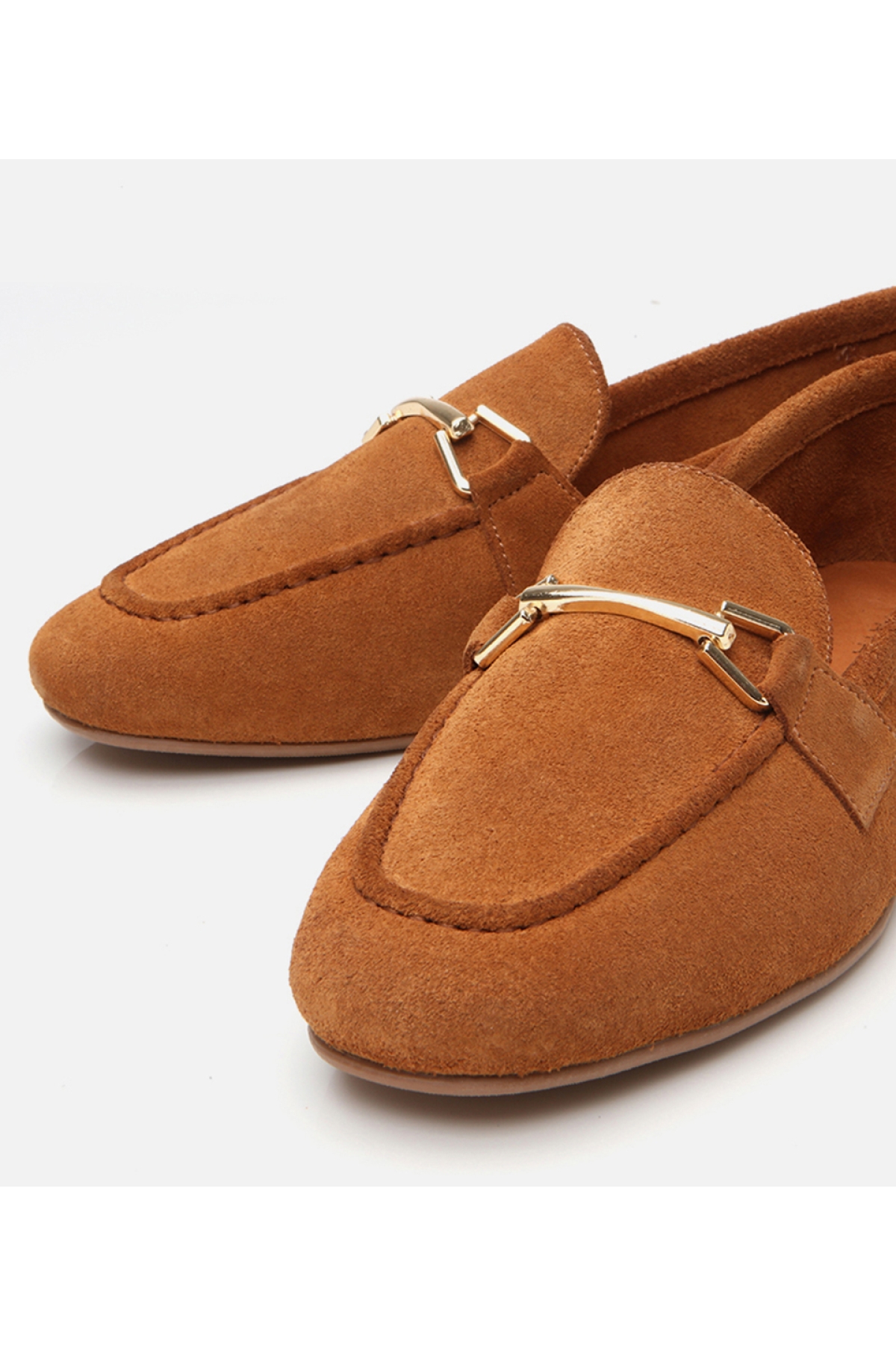 Kadın Deri Taba Tokalı Loafer - Görsel 3