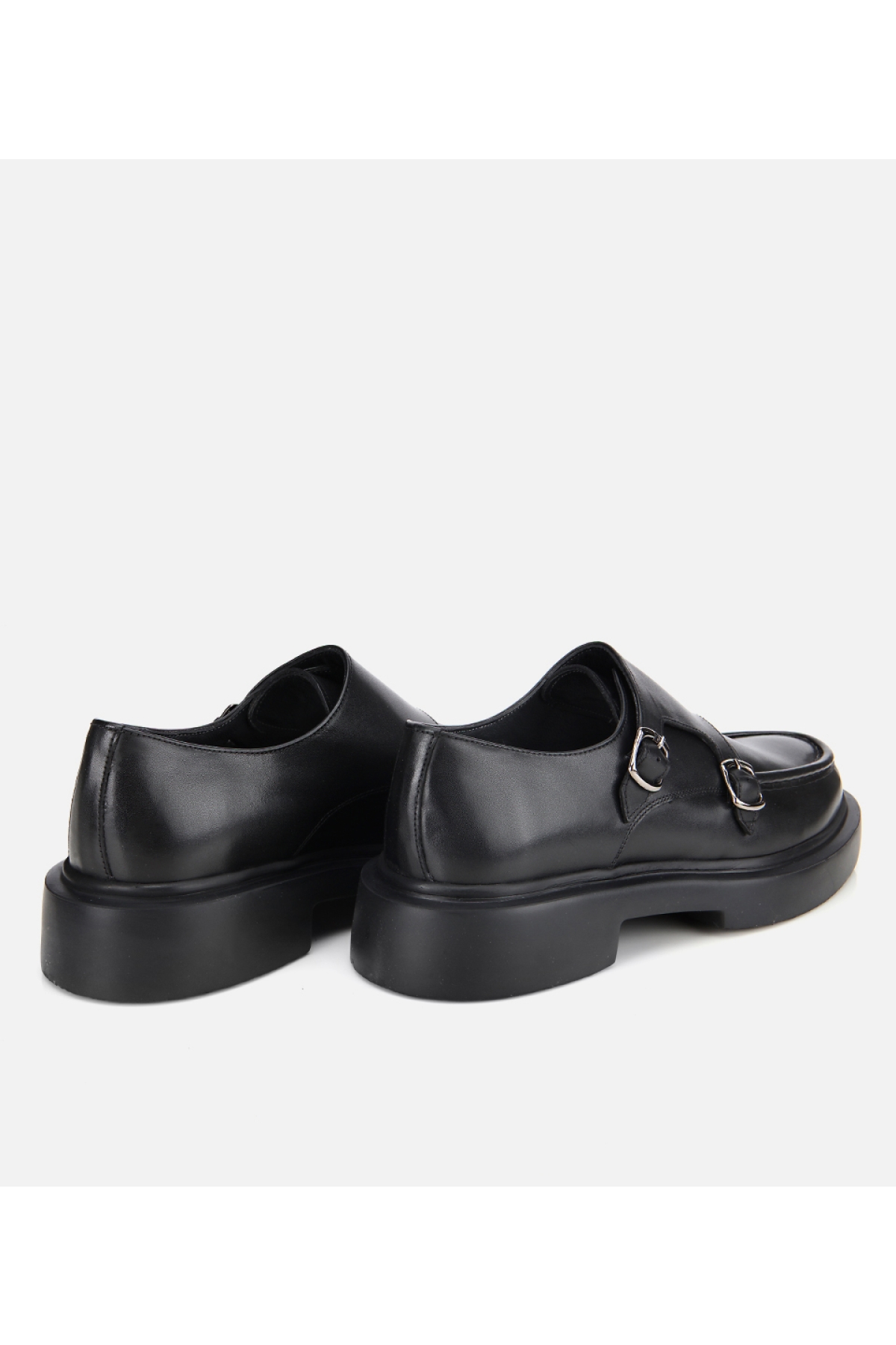 Erkek Deri Siyah Metal Tokalı Klasik Loafer - Görsel 4