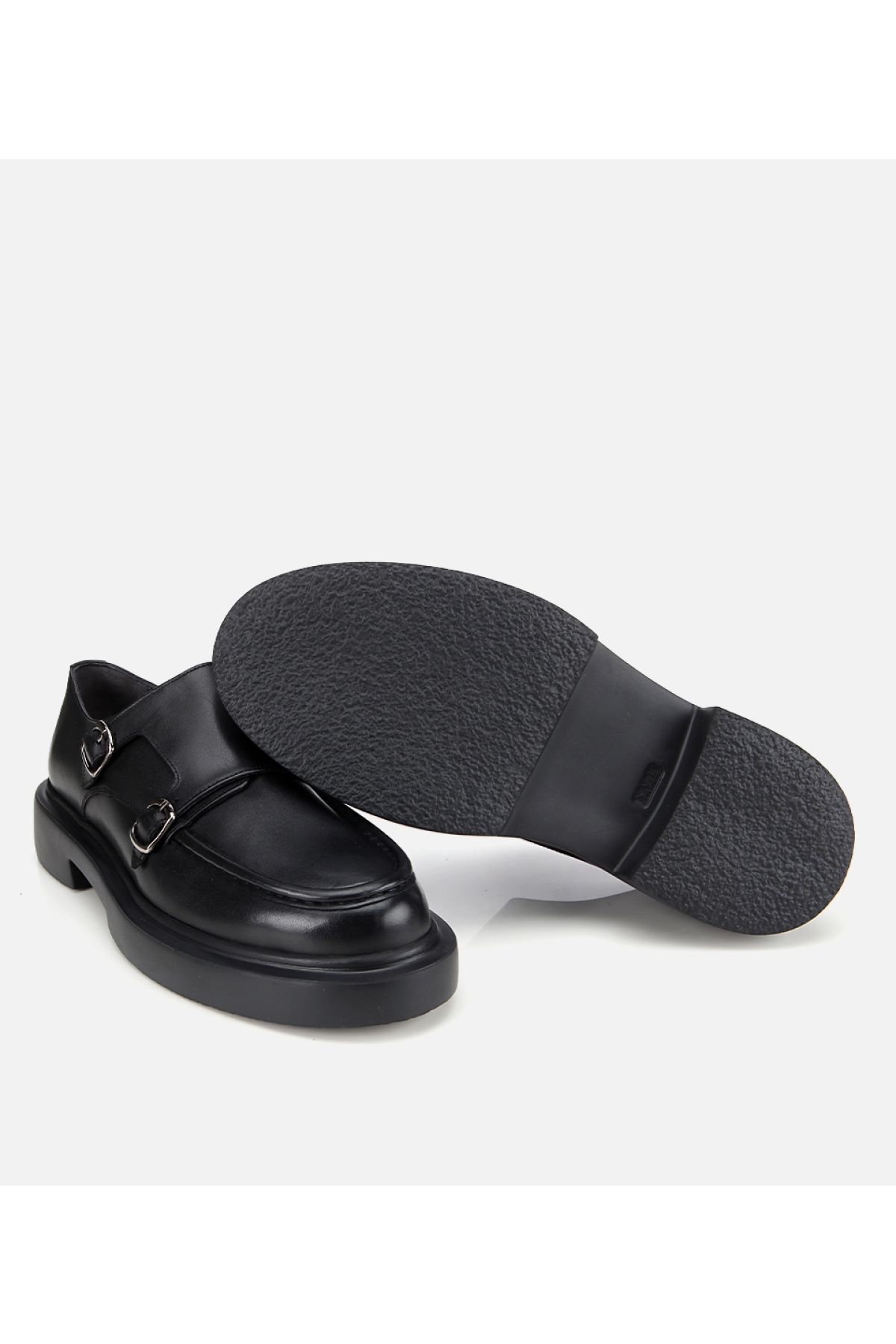 Erkek Deri Siyah Metal Tokalı Klasik Loafer - Görsel 6