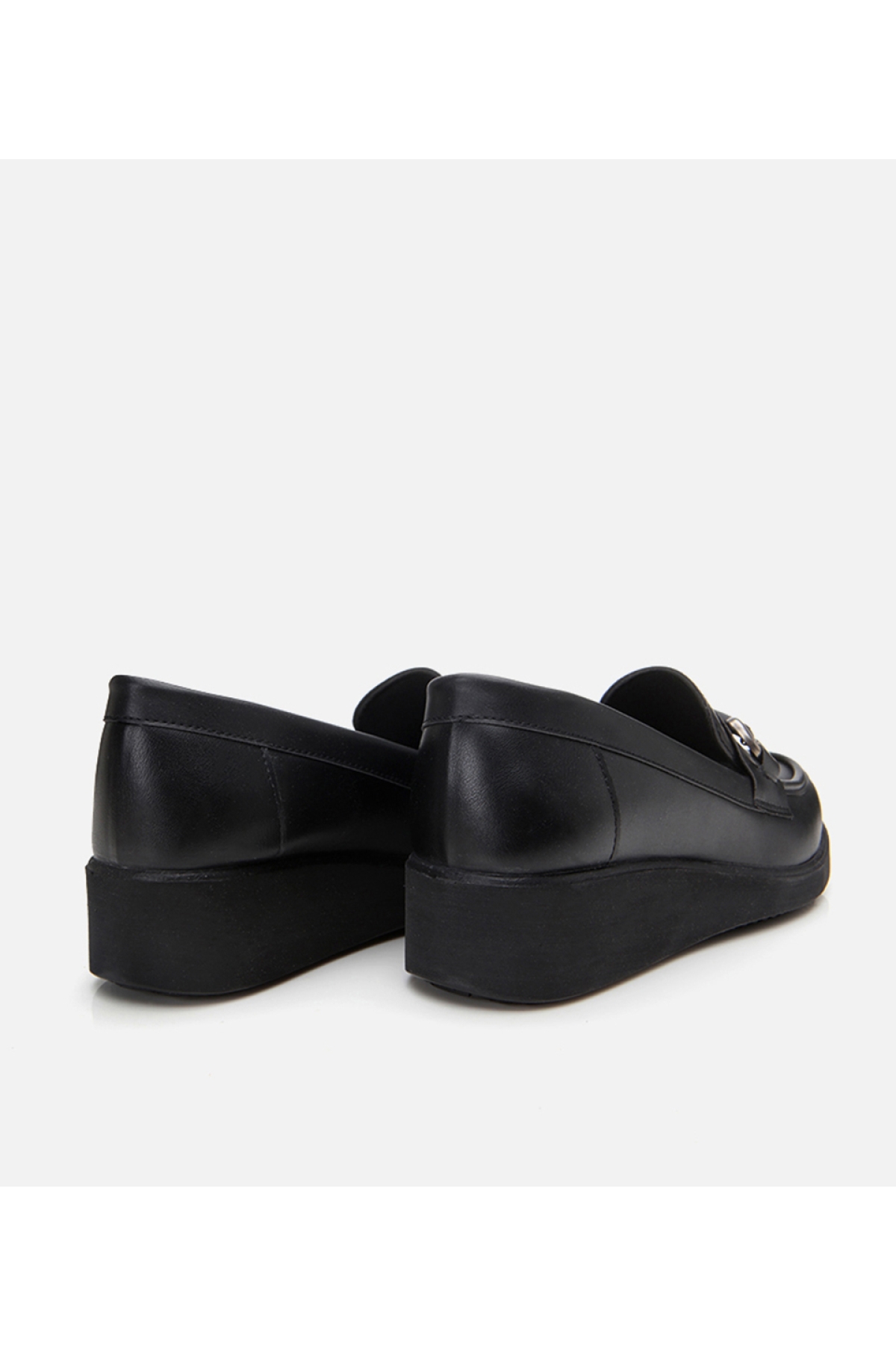 Kadın Siyah Tokalı Günlük Loafer - Görsel 6