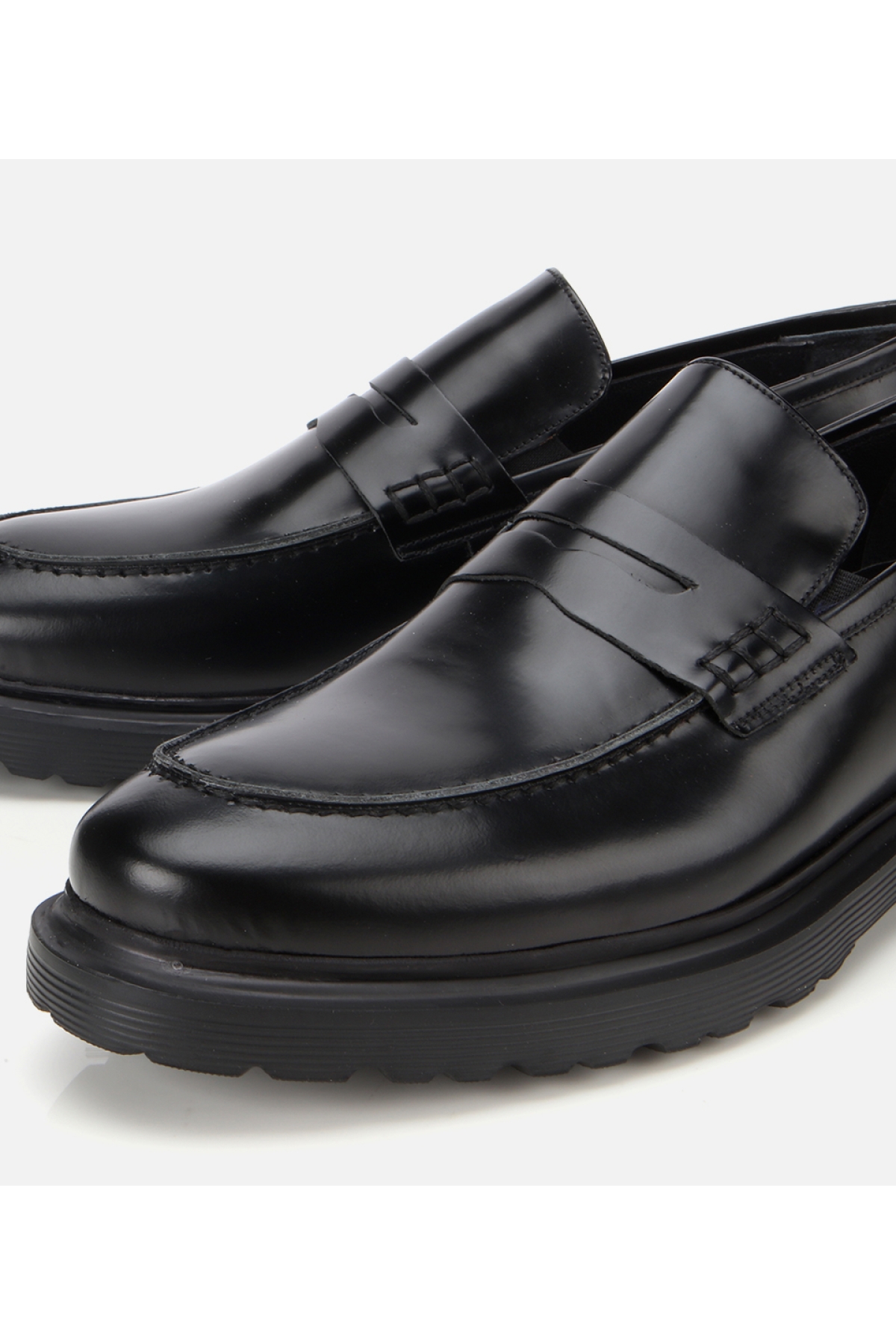 Erkek Açma Deri Siyah Klasik Loafer - Görsel 3