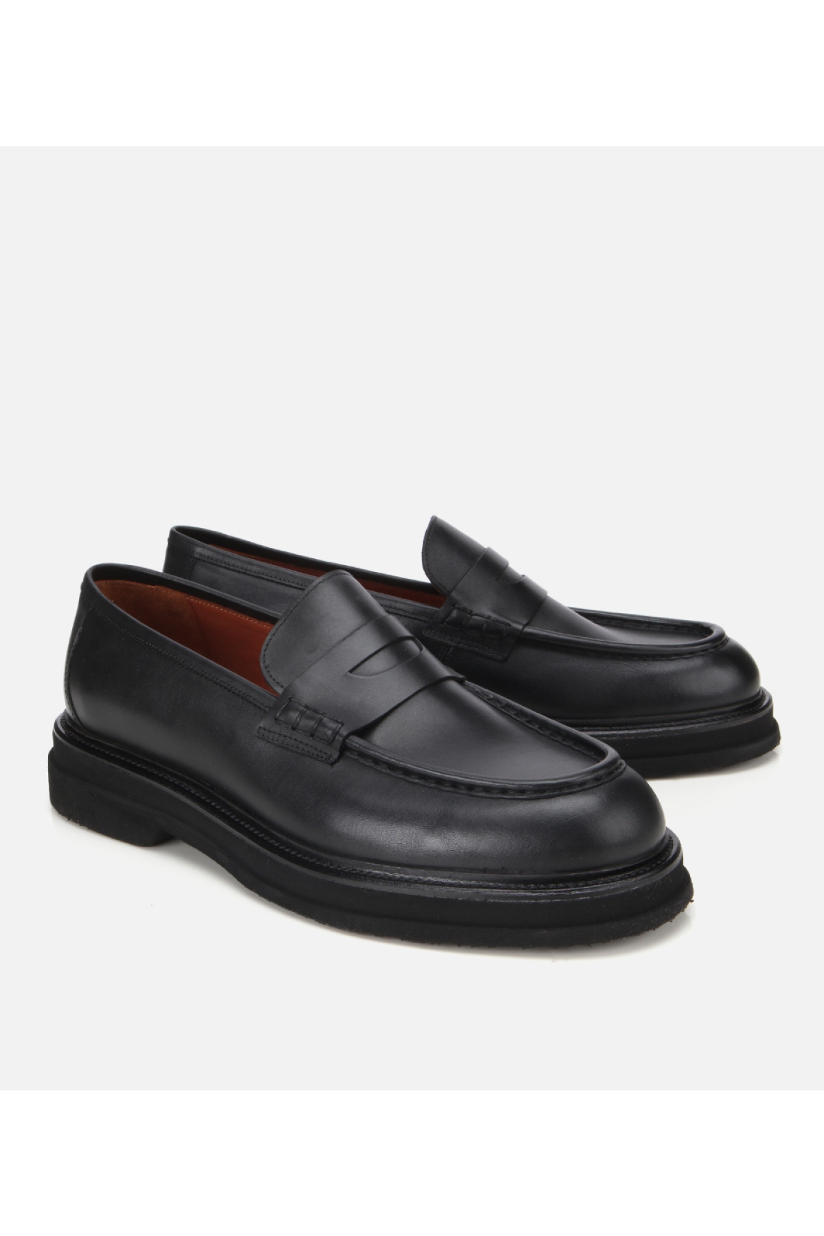 Erkek Deri Siyah Yumuşak Dokulu Kalın Tabanlı Klasik Loafer - Görsel 2