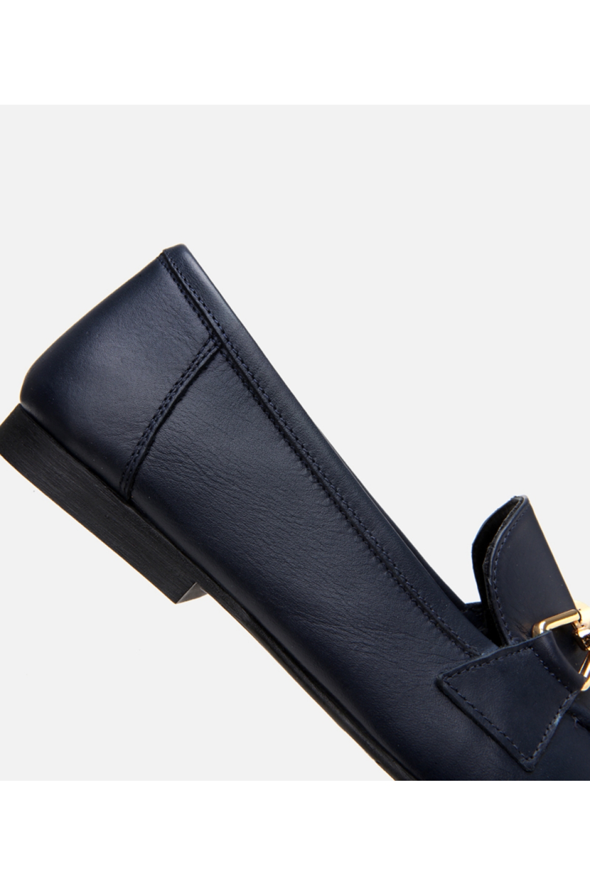 Kadın Deri Lacivert Tokalı Loafer - Görsel 6