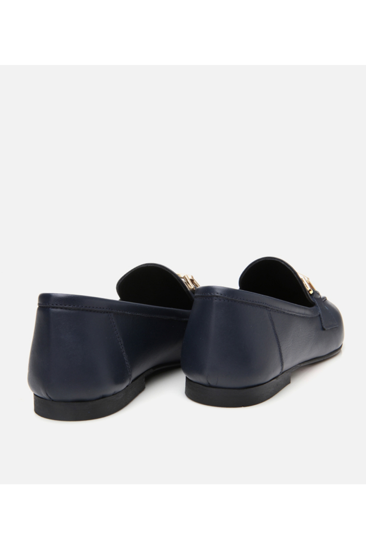 Kadın Deri Lacivert Tokalı Loafer - Görsel 7