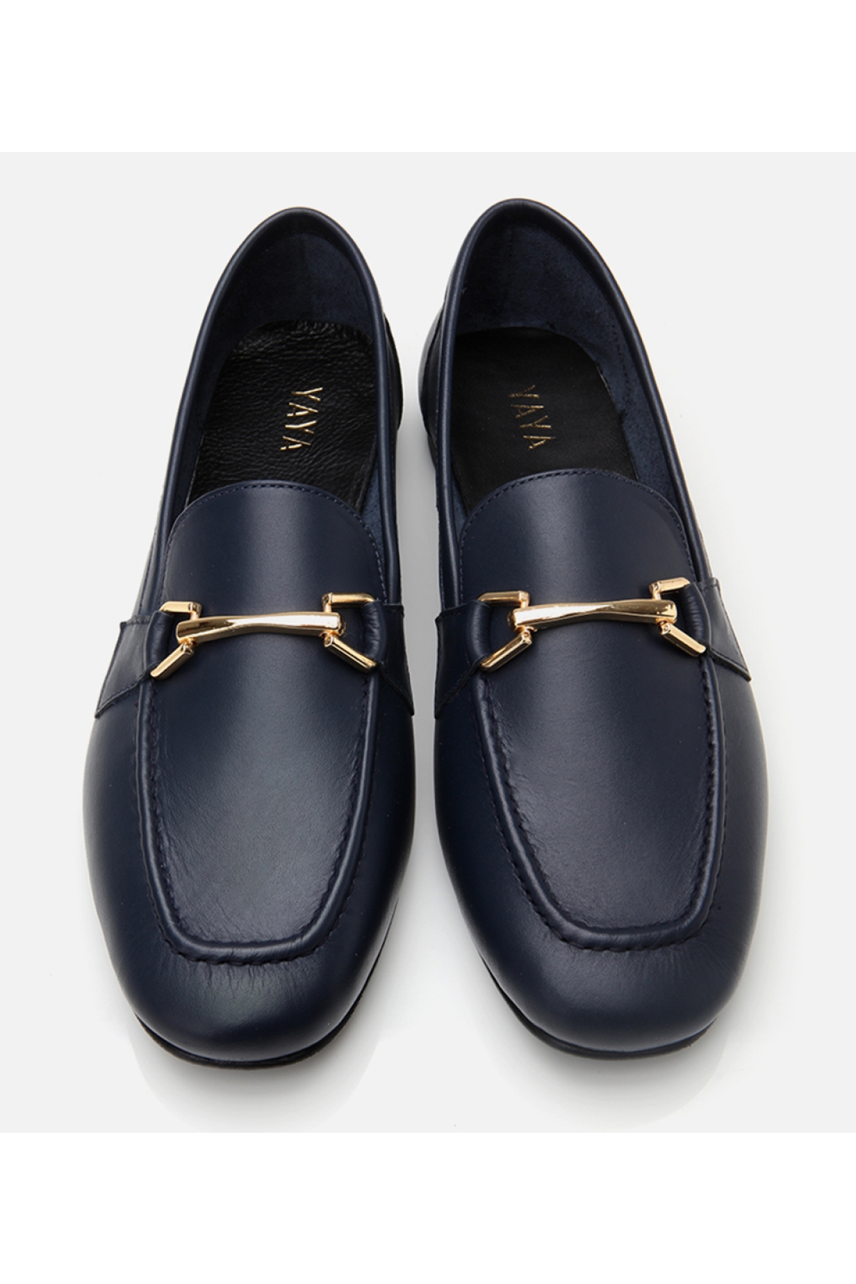 Kadın Deri Lacivert Tokalı Loafer - Görsel 8