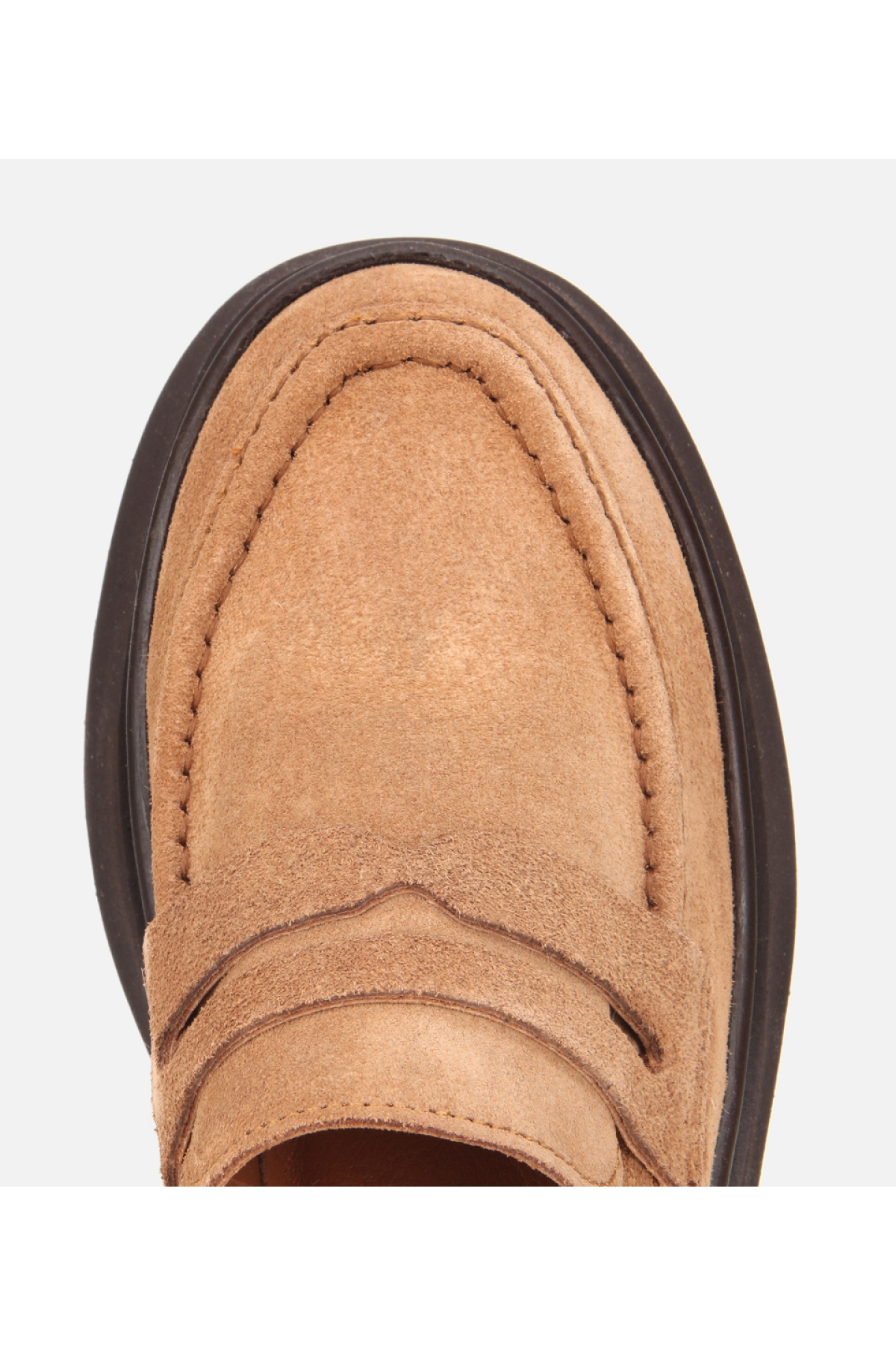 Kadın Süet Deri Taba Dolgu Topuklu Günlük Loafer - Görsel 6