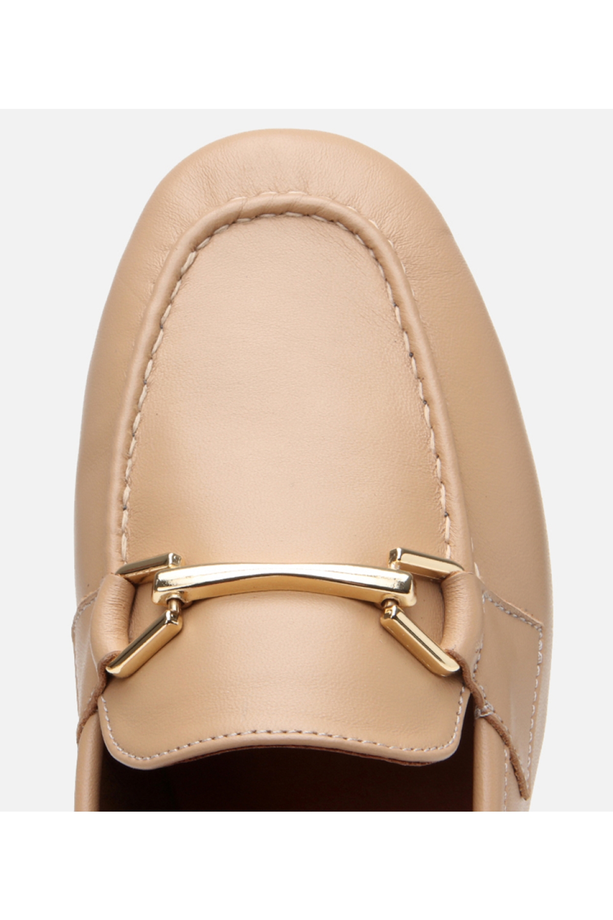 Kadın Deri Bej Tokalı Loafer - Görsel 5