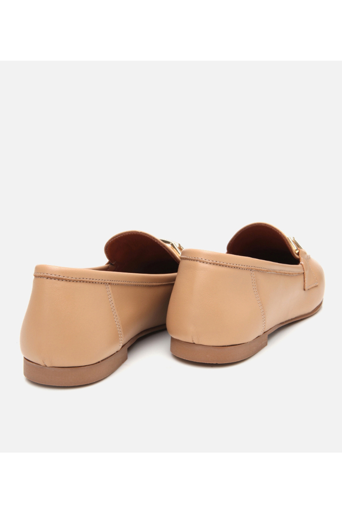 Kadın Deri Bej Tokalı Loafer - Görsel 6