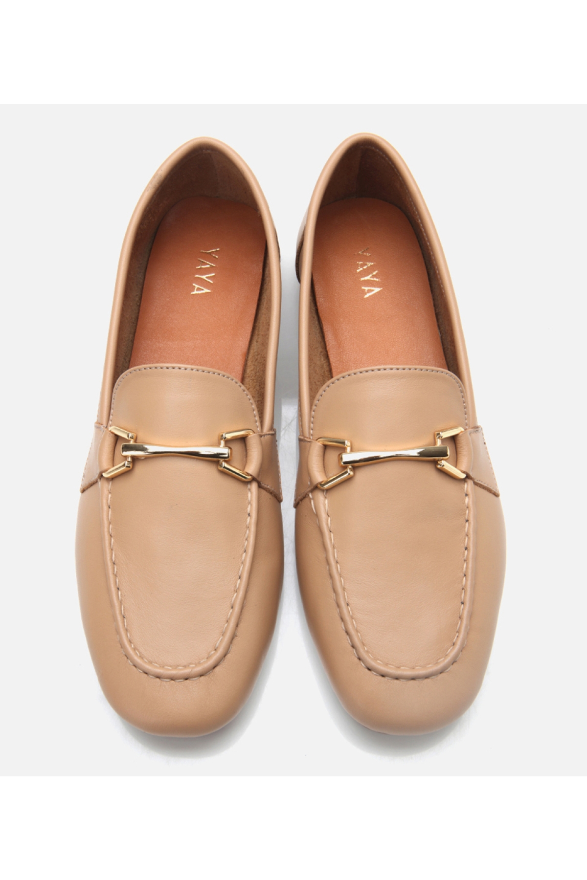 Kadın Deri Bej Tokalı Loafer - Görsel 7