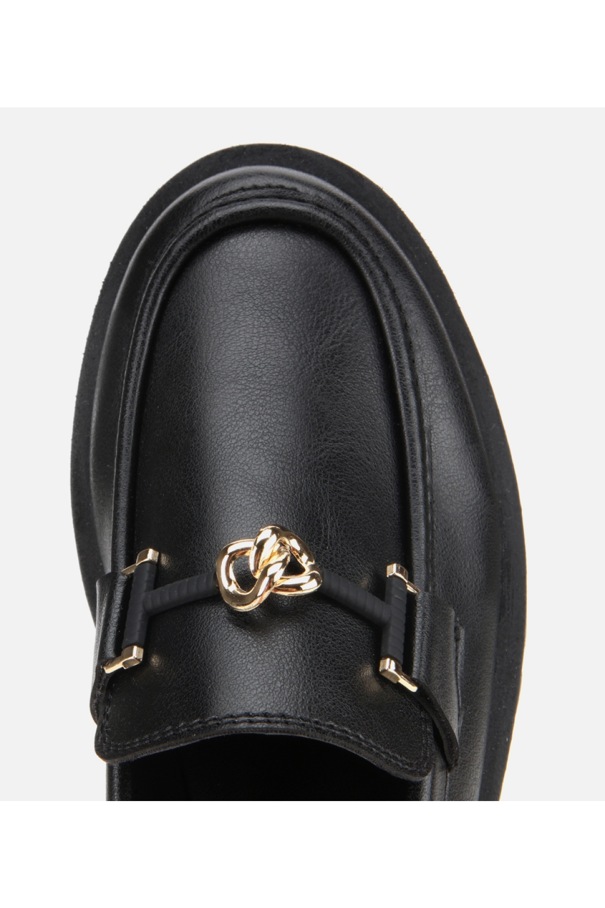 Kadın Siyah Kalın Tabanlı Klasik Loafer - Görsel 6