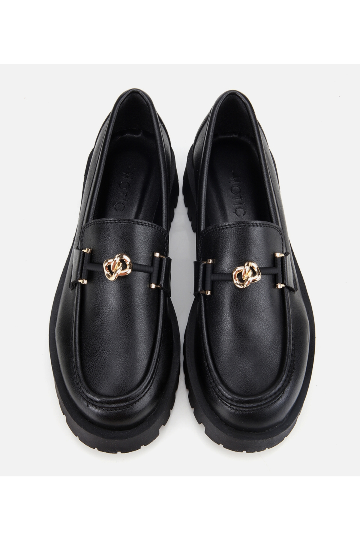 Kadın Siyah Kalın Tabanlı Klasik Loafer - Görsel 7