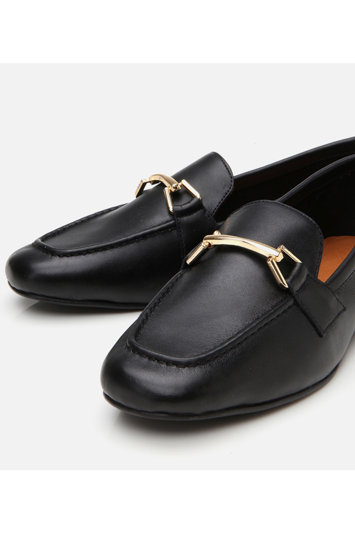 Kadın Deri Siyah Tokalı Loafer - Görsel 4