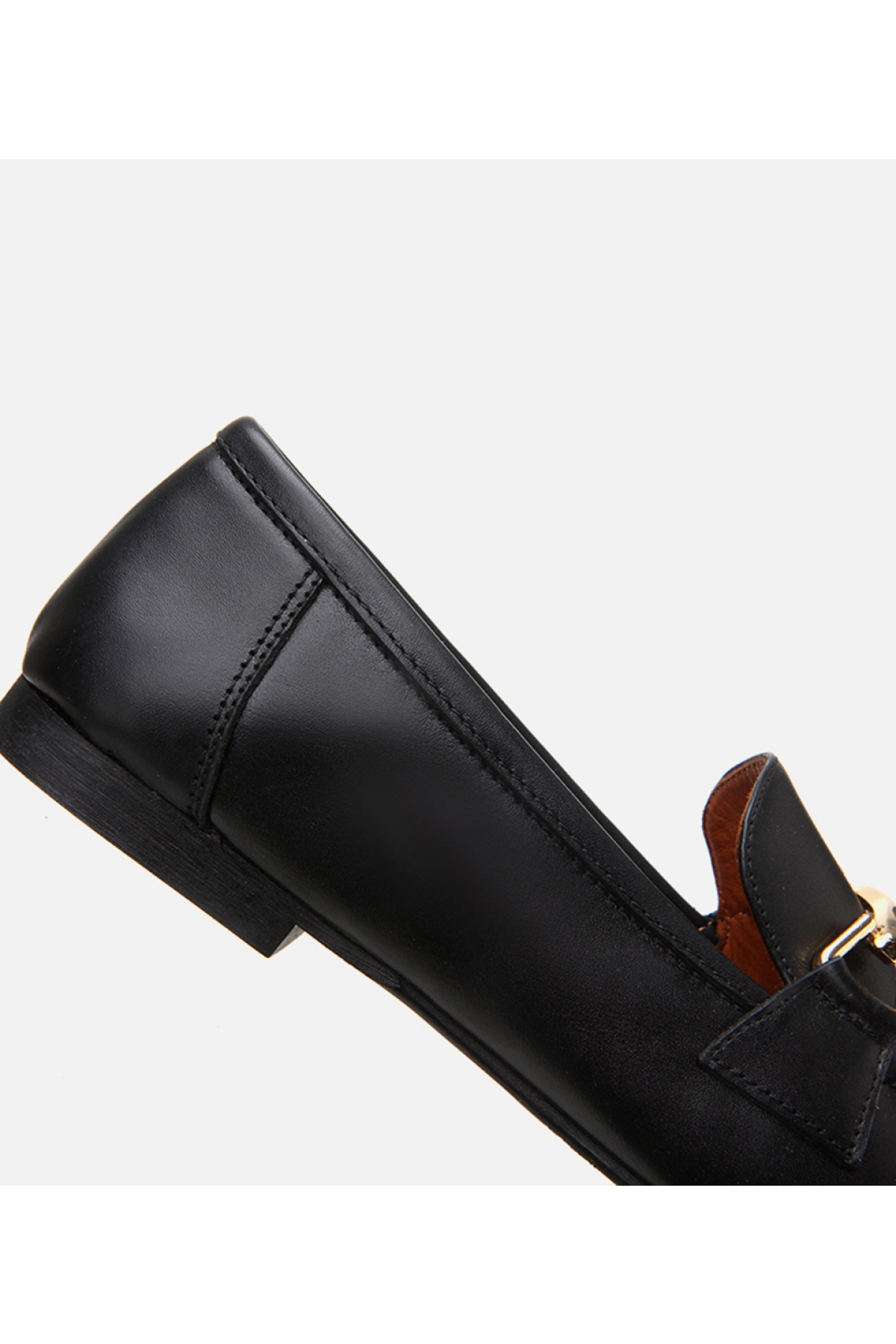 Kadın Deri Siyah Tokalı Loafer - Görsel 6