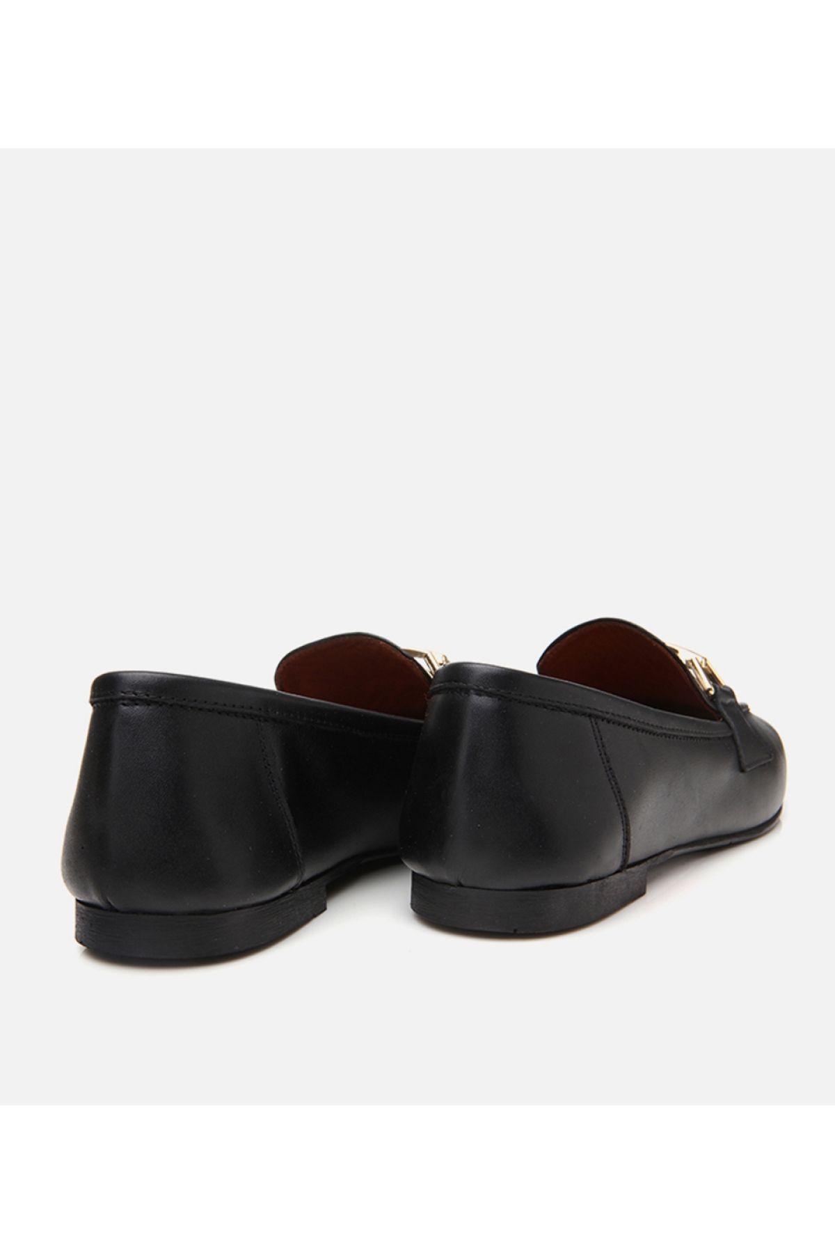Kadın Deri Siyah Tokalı Loafer - Görsel 7