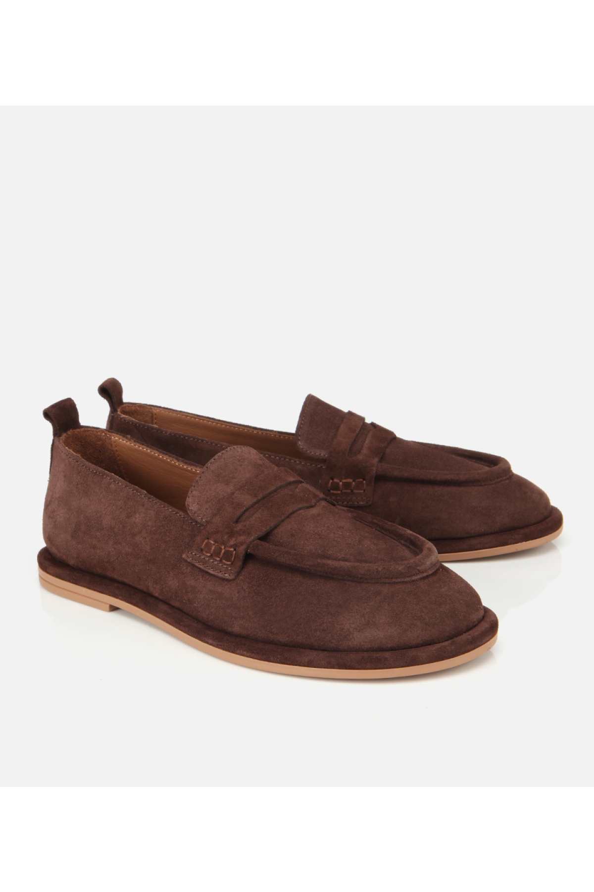 Kadın Deri Kahverengi Yumuşak Dokulu Günlük Loafer - Görsel 3