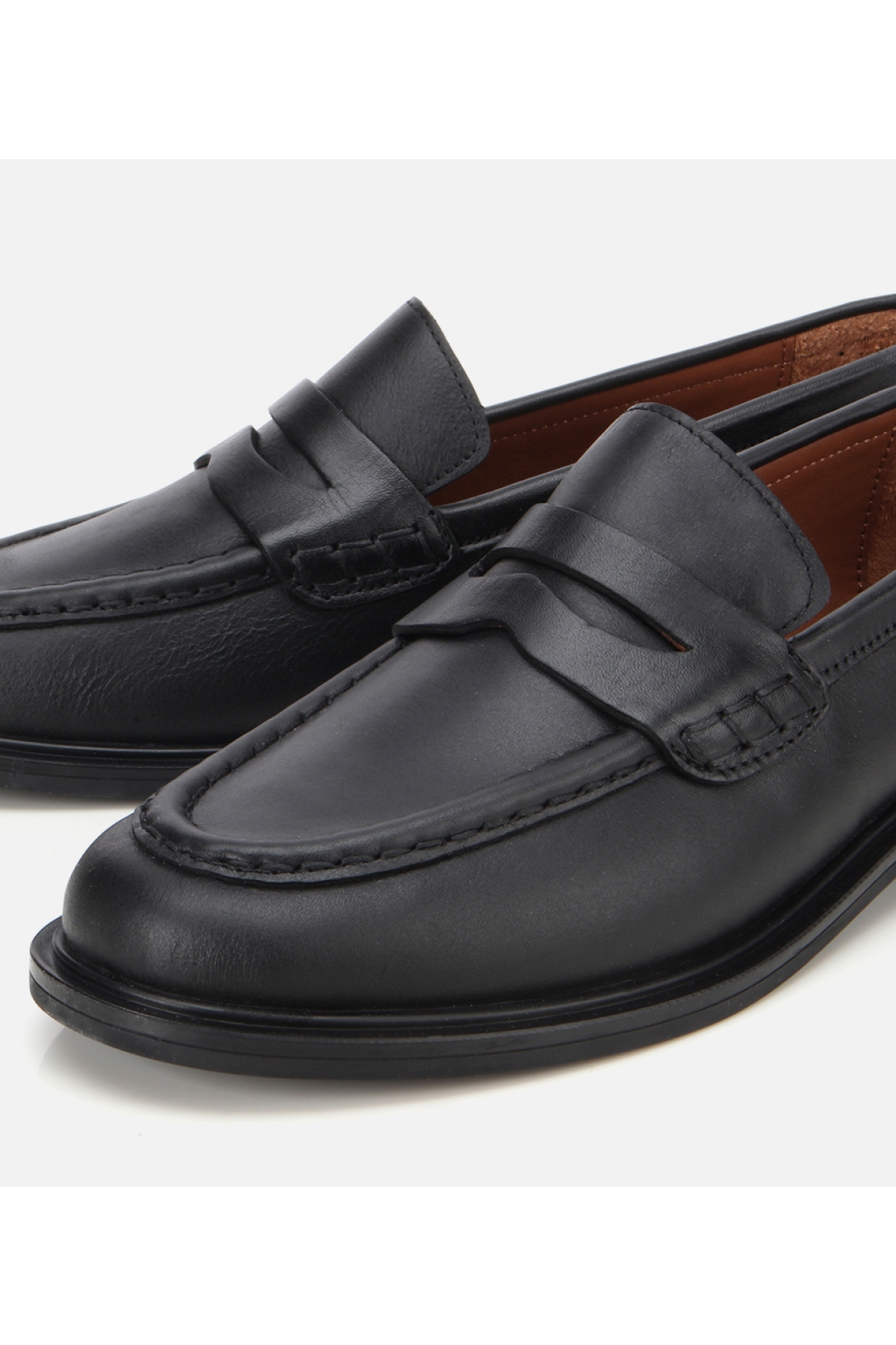 Kadın Deri Siyah Yumuşak Dokulu Klasik Loafer - Görsel 4