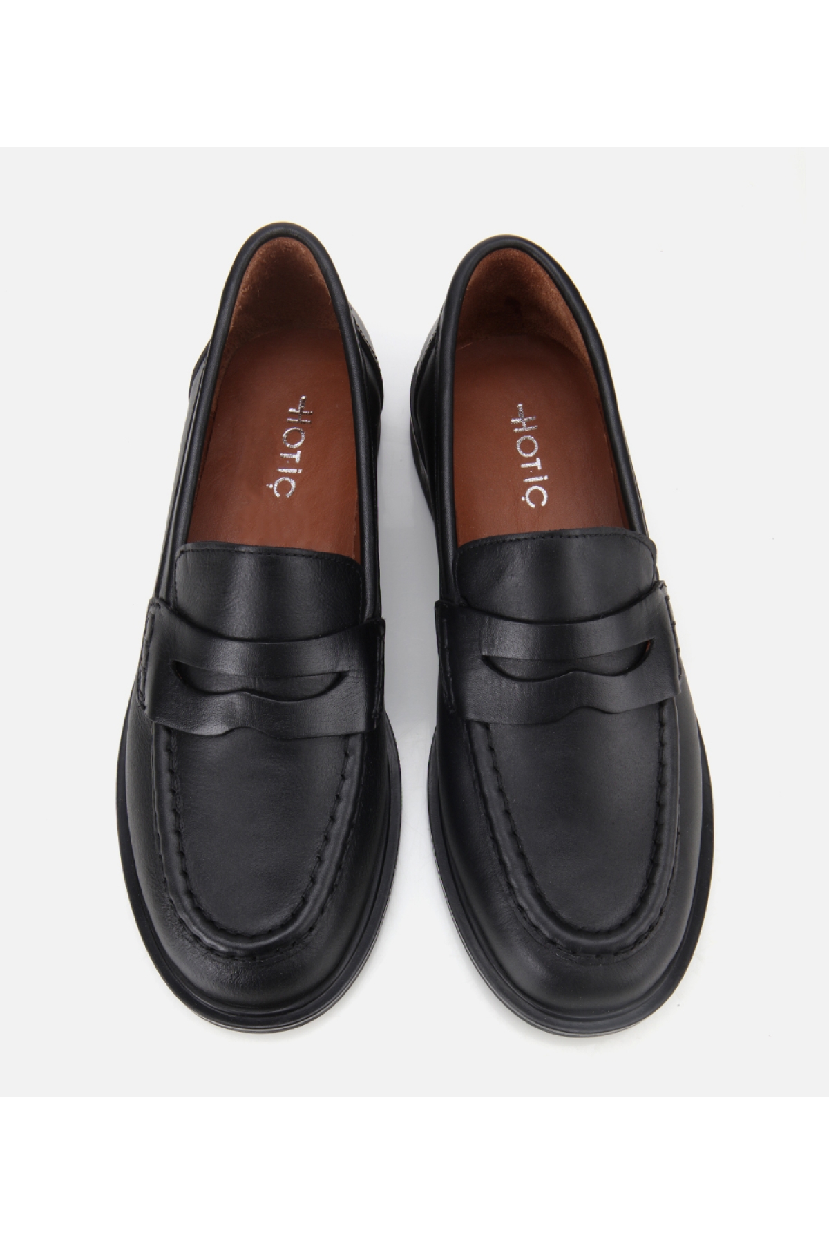 Kadın Deri Siyah Yumuşak Dokulu Klasik Loafer - Görsel 7