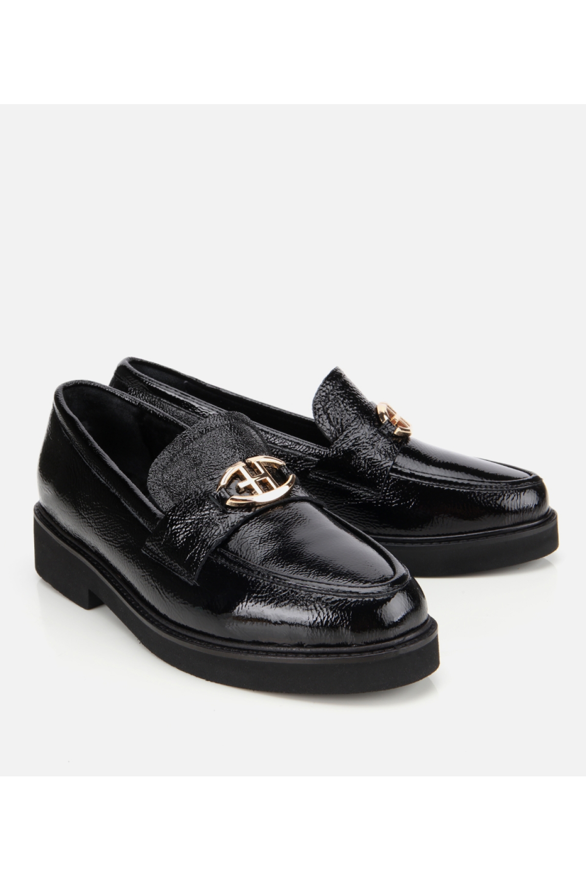 Kadın Rugan Deri Siyah Tokalı Klasik Loafer - Görsel 3