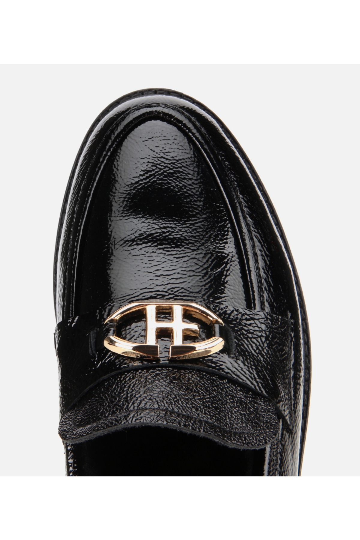 Kadın Rugan Deri Siyah Tokalı Klasik Loafer - Görsel 6