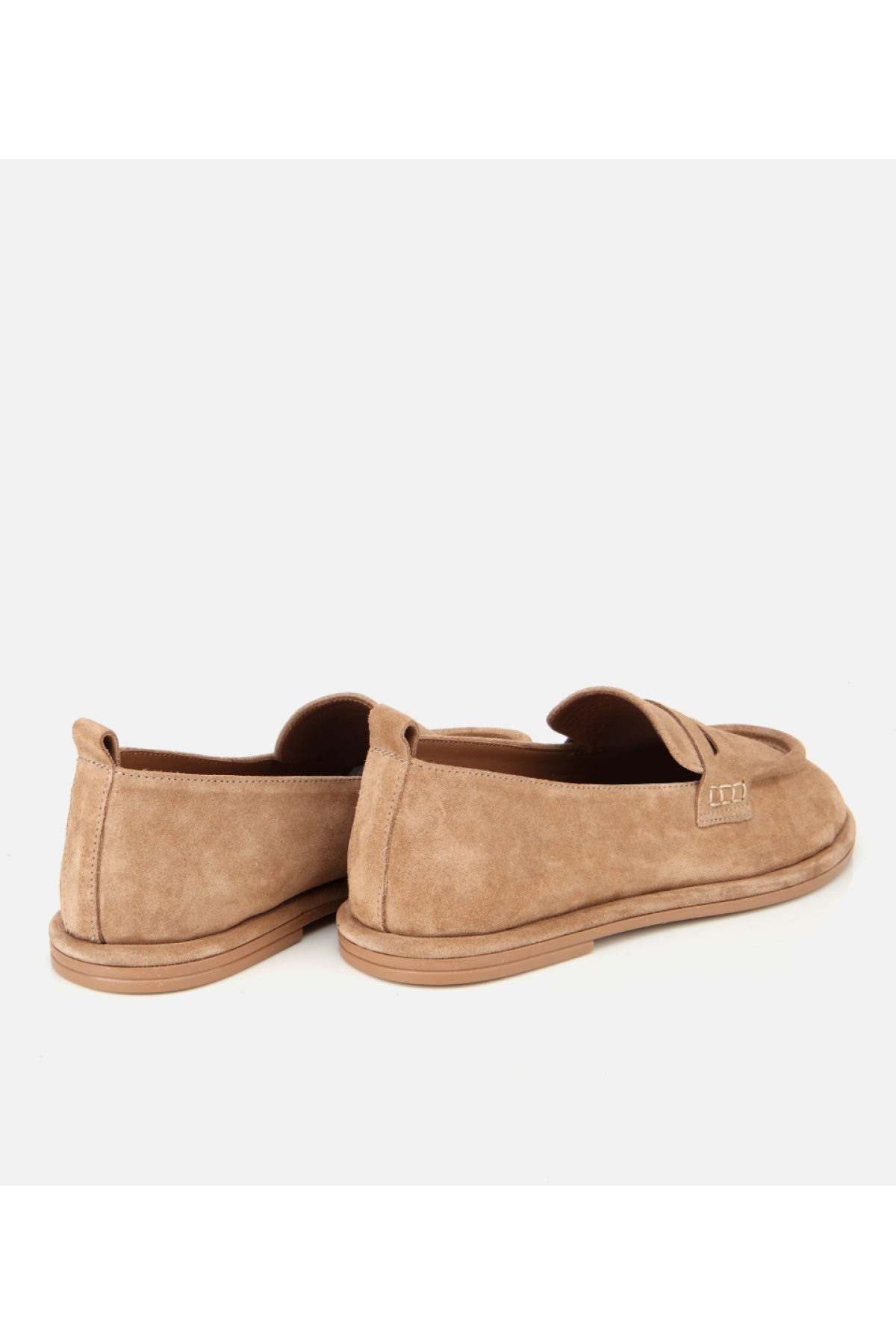 Kadın Deri Bej Yumuşak Dokulu Günlük Loafer - Görsel 5