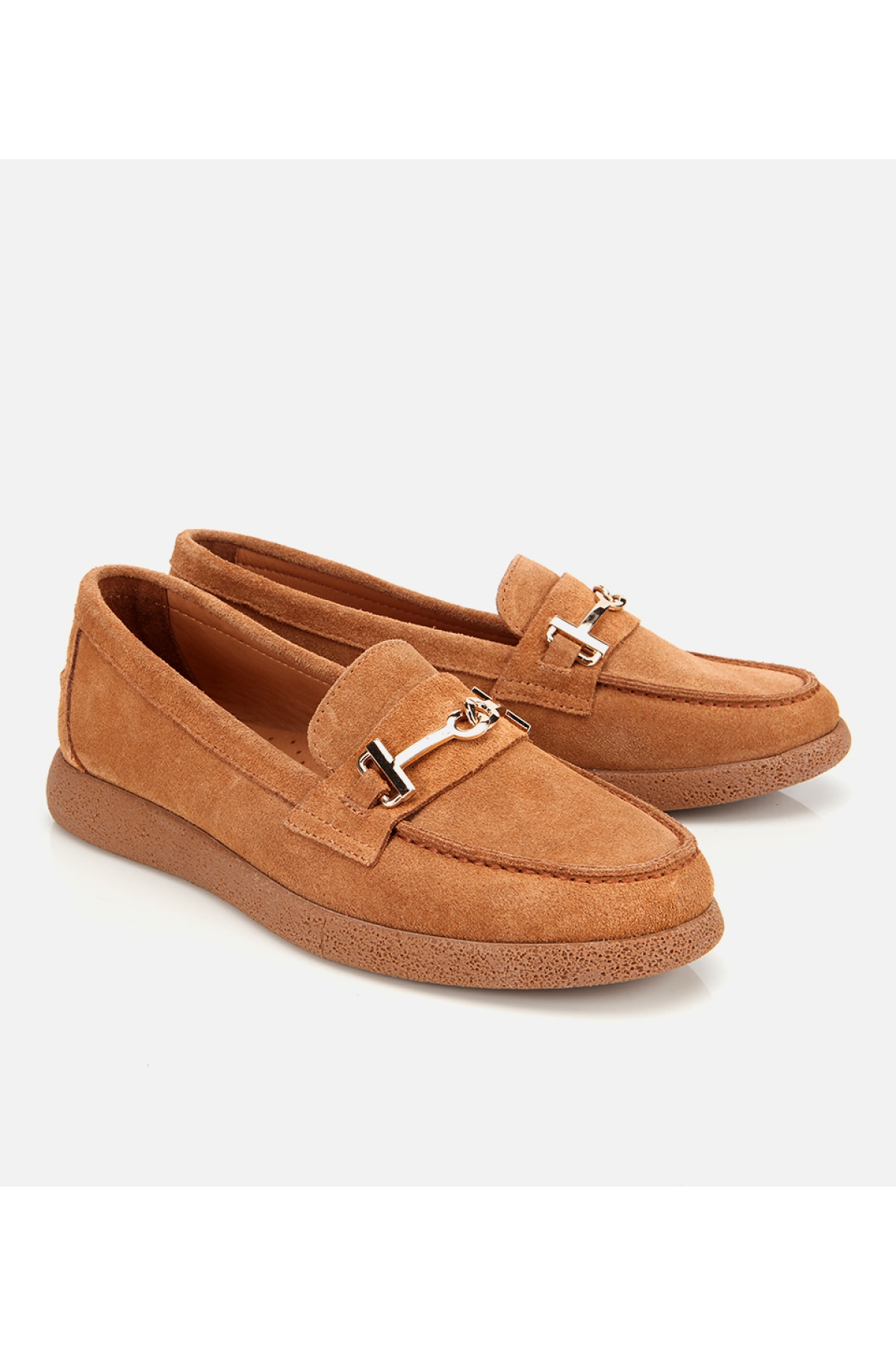 Kadın Süet Deri Taba Yumuşak Tabanlı Comfort Günlük Loafer - Görsel 2