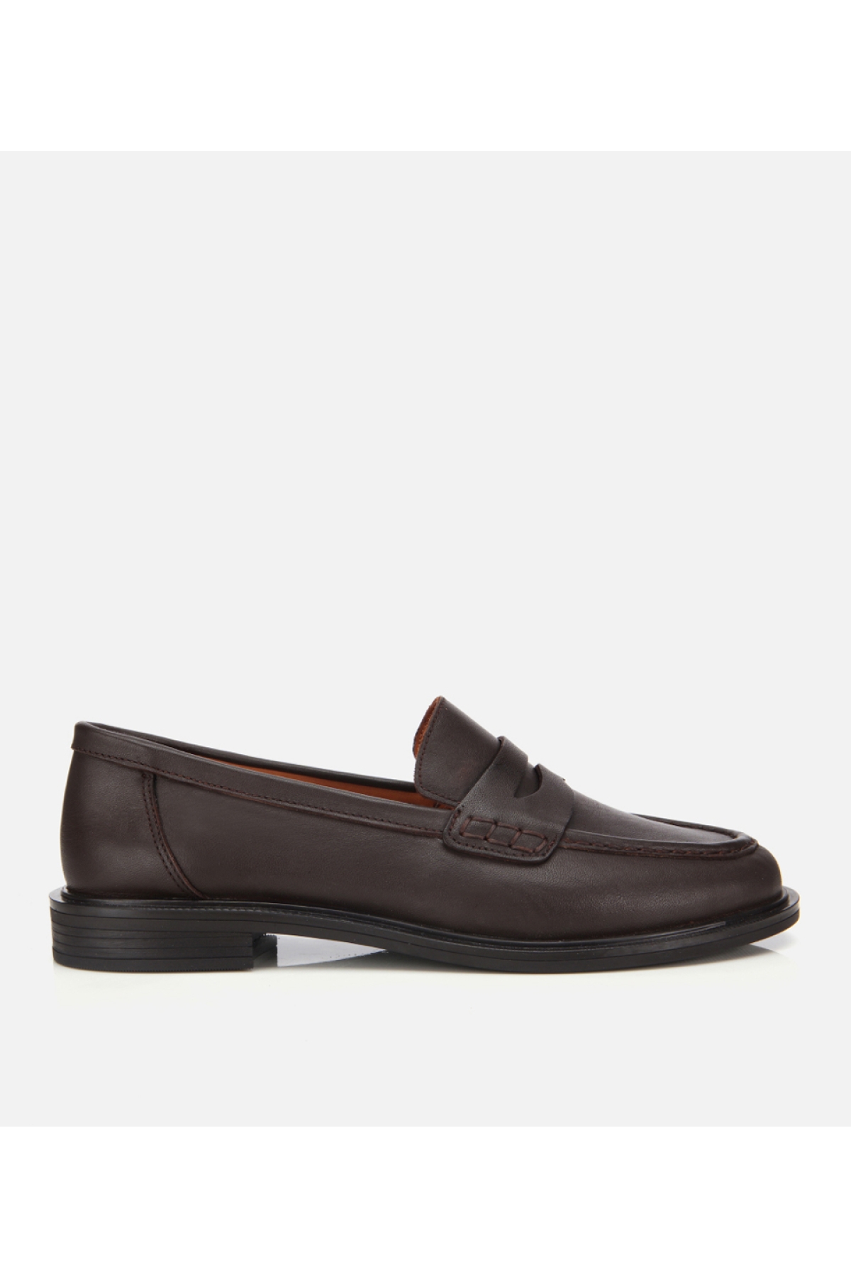 Kadın Deri Kahverengi Yumuşak Dokulu Klasik Loafer