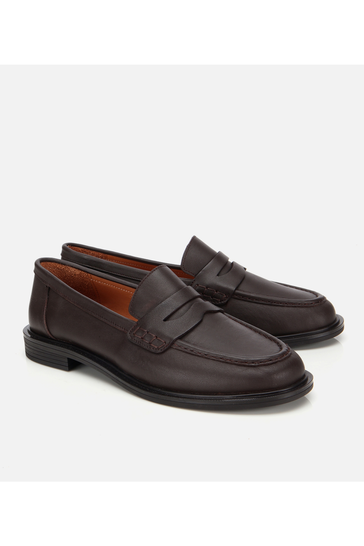 Kadın Deri Kahverengi Yumuşak Dokulu Klasik Loafer - Görsel 2