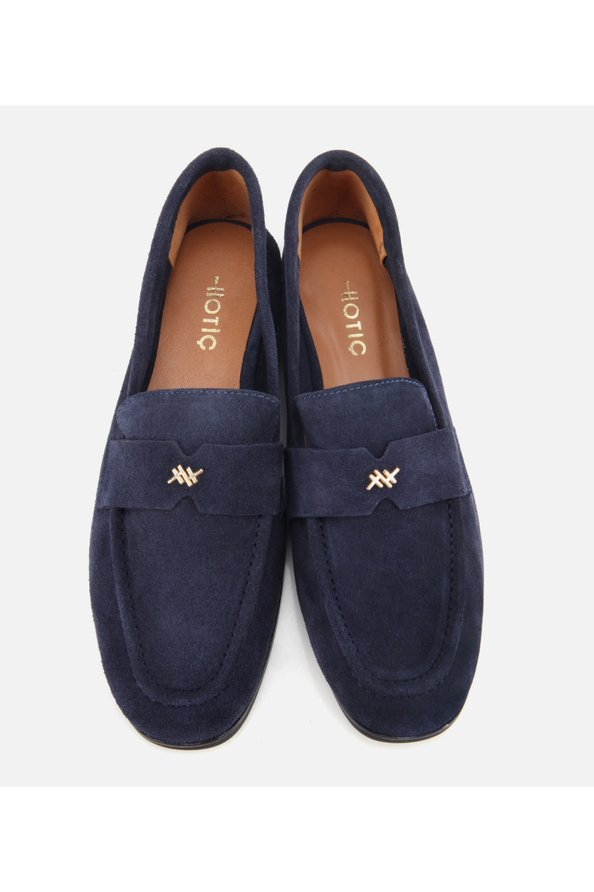 Kadın Süet Deri Lacivert Yumuşak Dokulu Klasik Loafer - Görsel 6