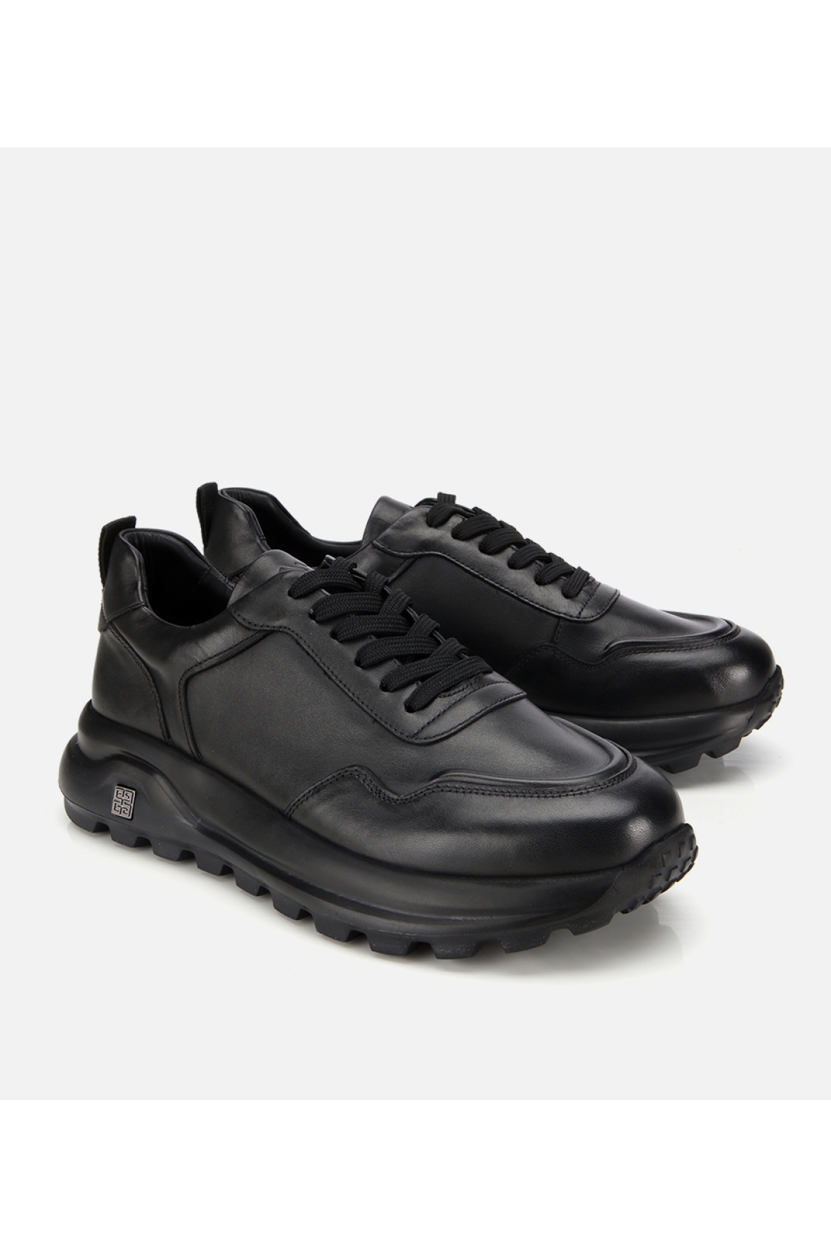Erkek Deri Siyah Comfort Yüksek Tabanlı Spor Ayakkabı - Görsel 2