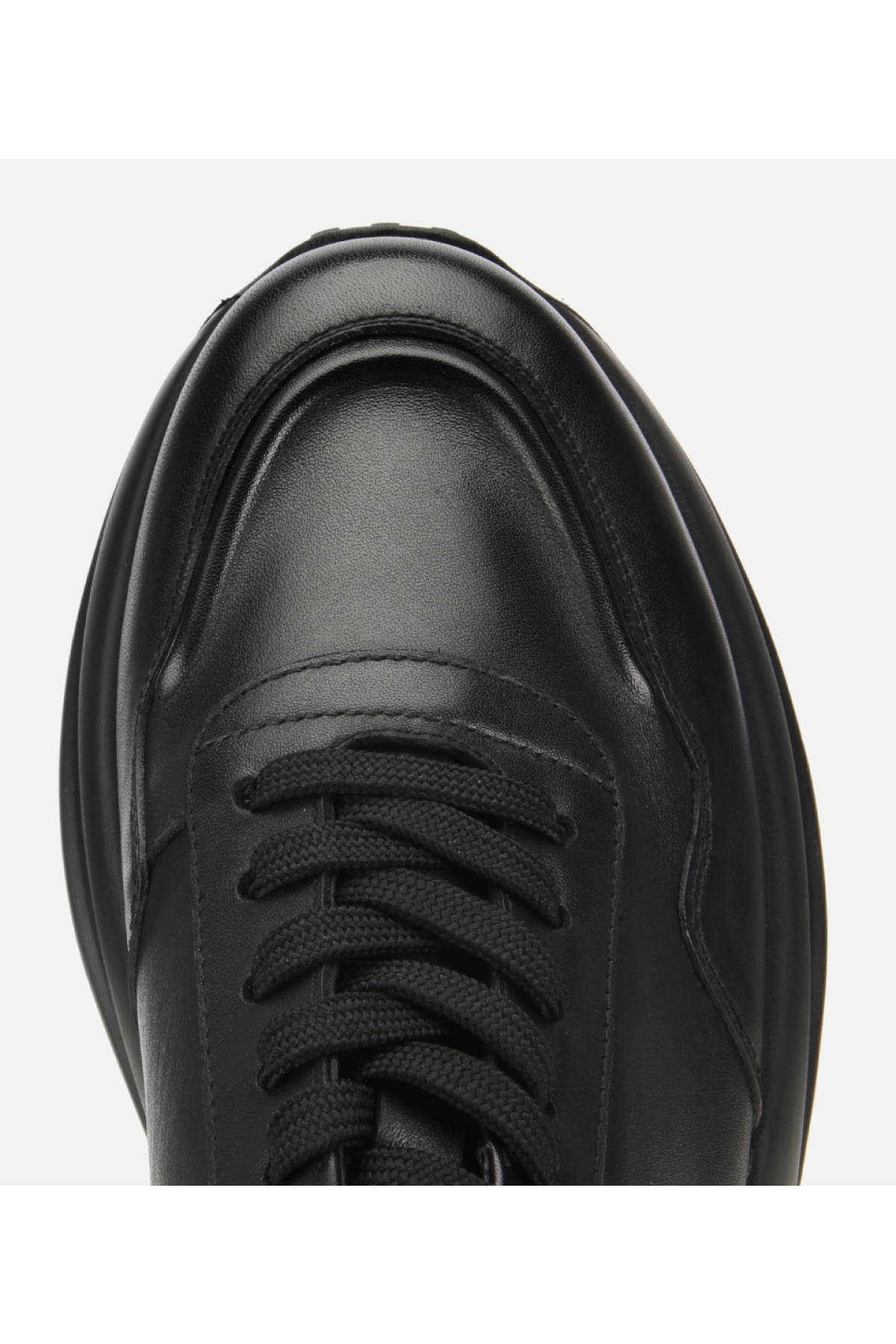 Erkek Deri Siyah Comfort Yüksek Tabanlı Spor Ayakkabı - Görsel 5