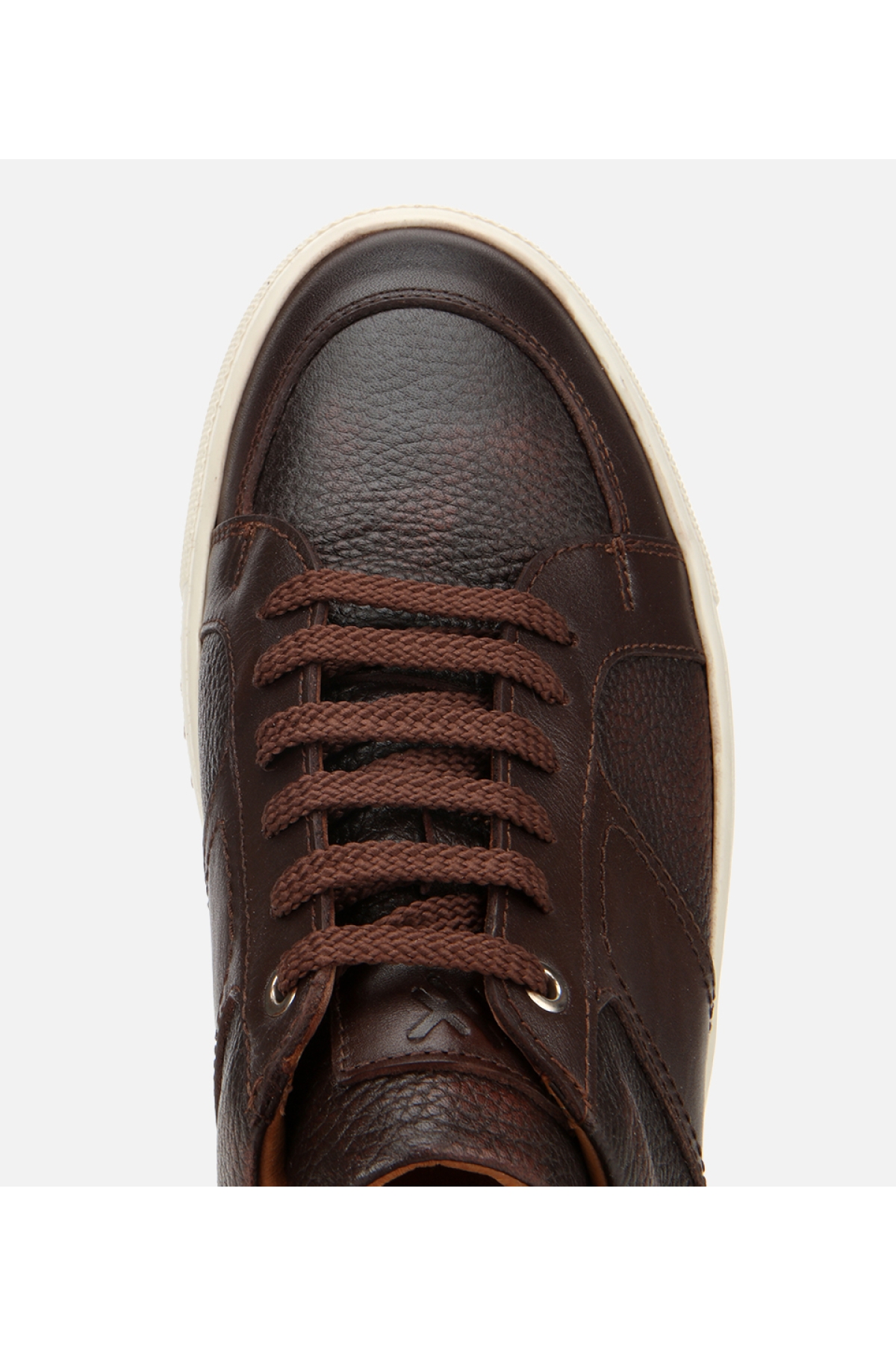 Erkek Deri Kahverengi Yumuşak Dokulu Kalın Tabanlı Spor Ayakkabı - Görsel 5