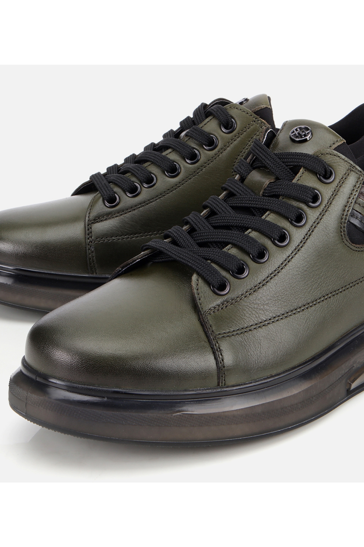 Erkek Deri Haki Yumuşak Dokulu Esnek Tabanlı Spor Ayakkabı - Görsel 3