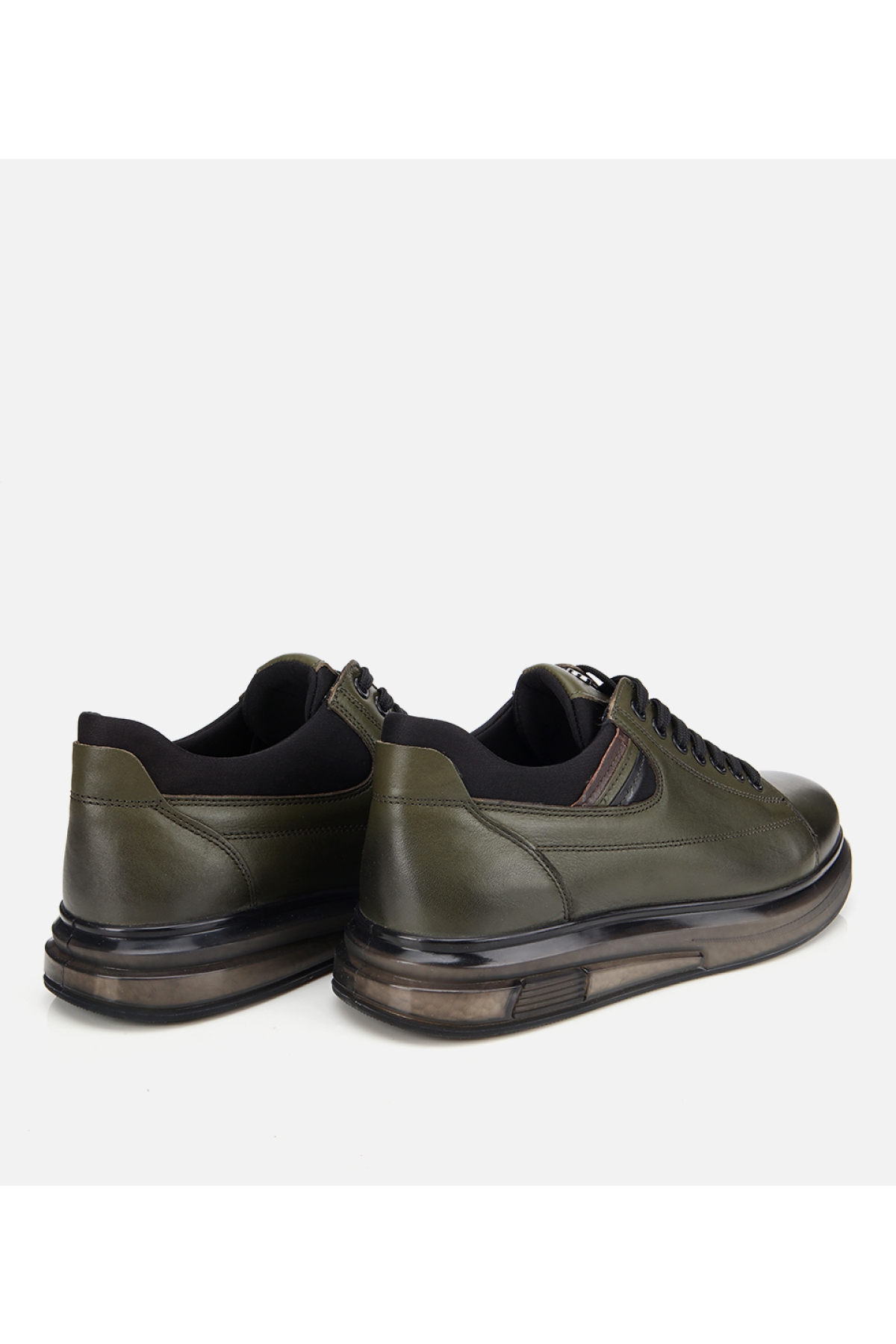 Erkek Deri Haki Yumuşak Dokulu Esnek Tabanlı Spor Ayakkabı - Görsel 4