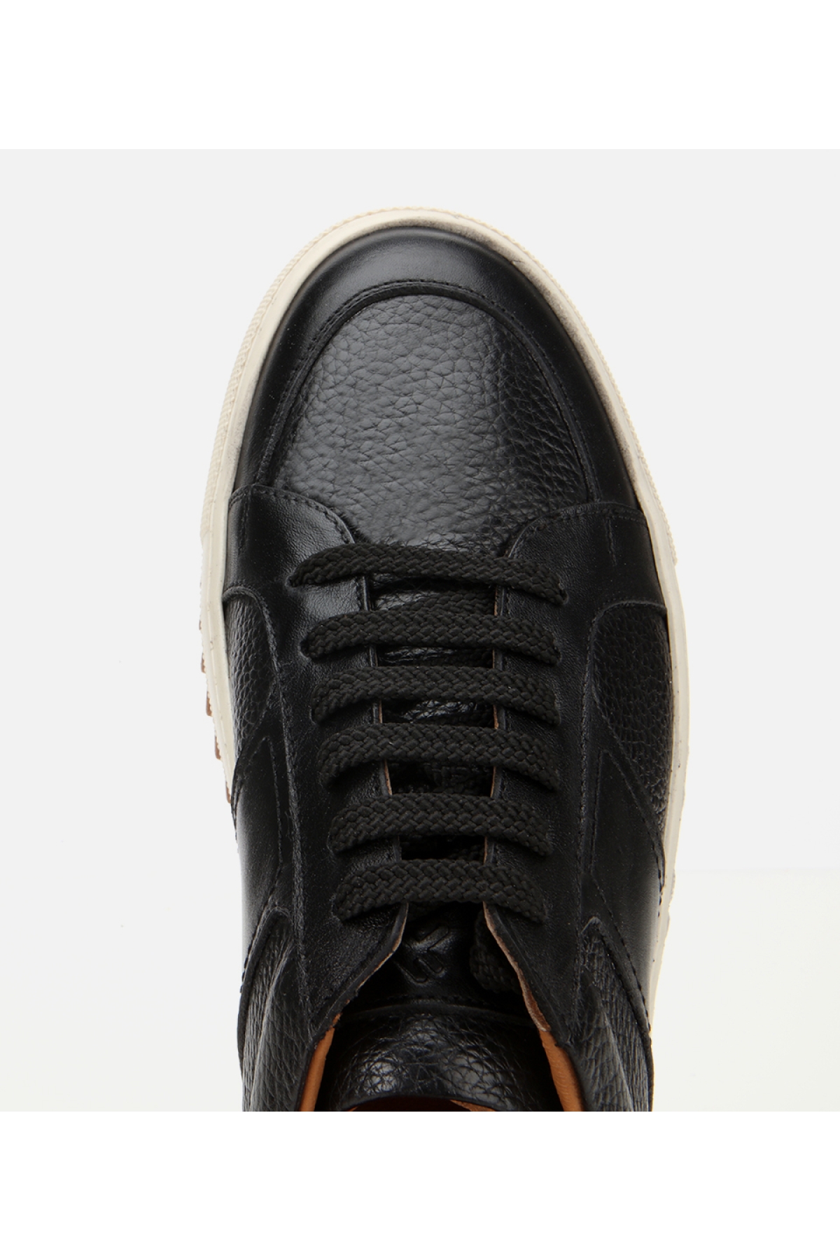 Erkek Deri Siyah Yumuşak Dokulu Kalın Tabanlı Spor Ayakkabı - Görsel 5