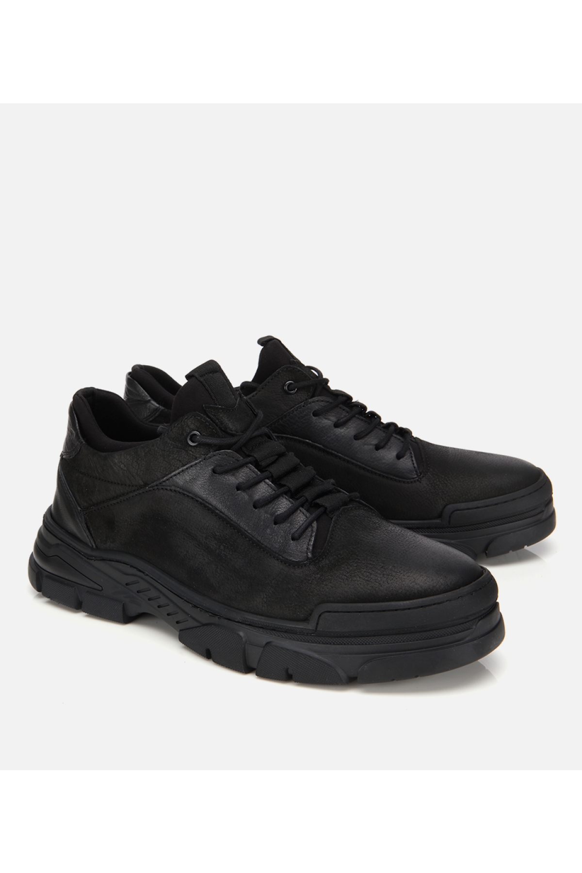 Erkek Nubuk Deri Siyah Comfort Spor Ayakkabı - Görsel 2