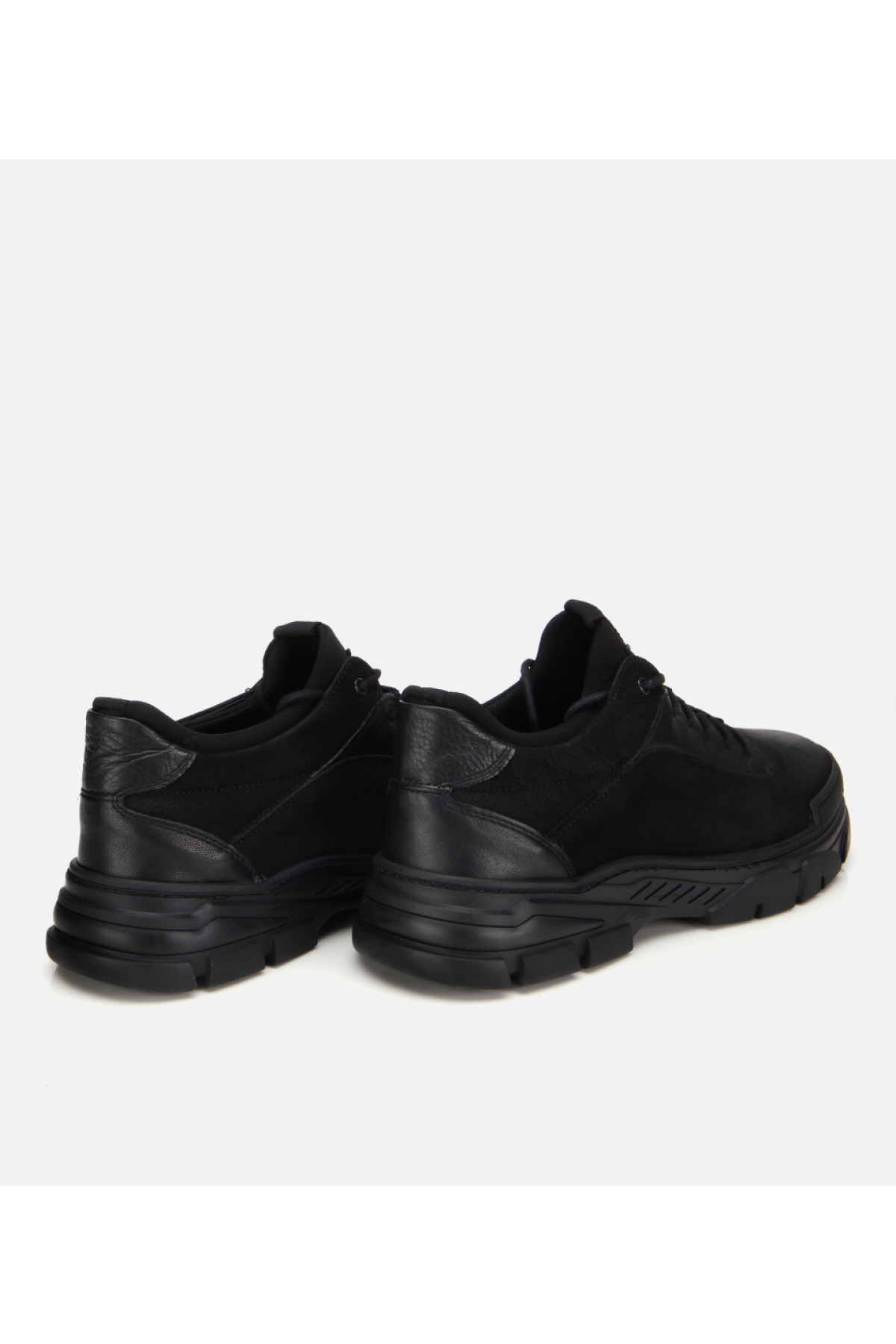 Erkek Nubuk Deri Siyah Comfort Spor Ayakkabı - Görsel 4