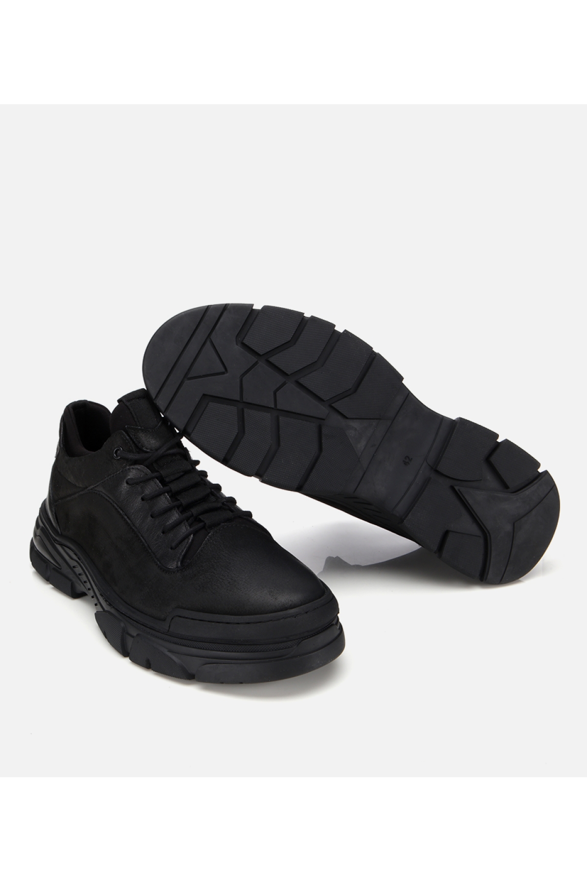 Erkek Nubuk Deri Siyah Comfort Spor Ayakkabı - Görsel 6